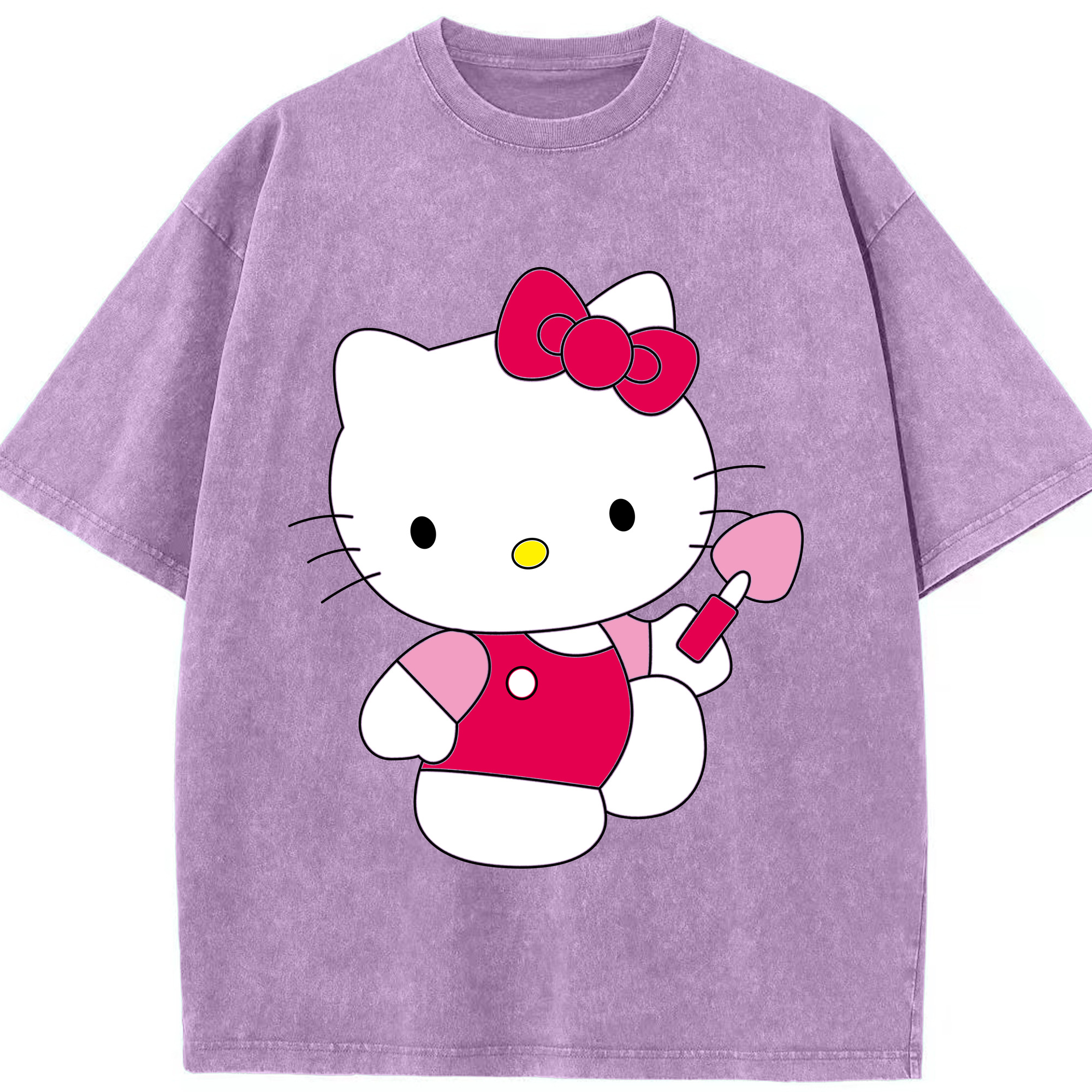 （画像用） Hello Kitty ハローキティ 綿100% ヴィンテージ風 半袖Tシャツ（フロントプリント）