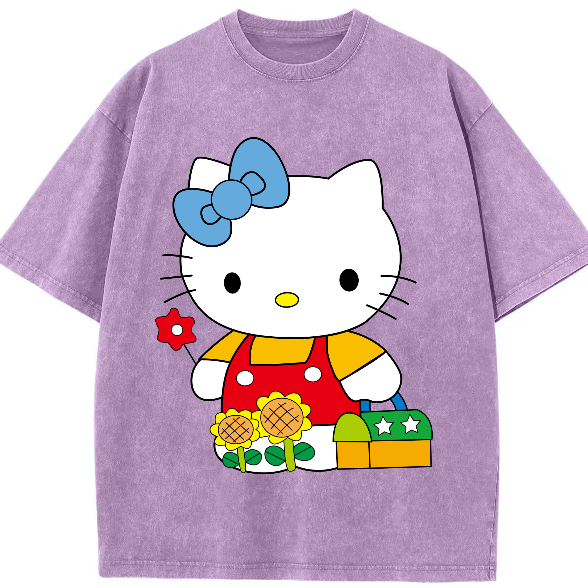 （画像用） Hello Kitty ハローキティ 綿100% ヴィンテージ風 半袖Tシャツ（フロントプリント）