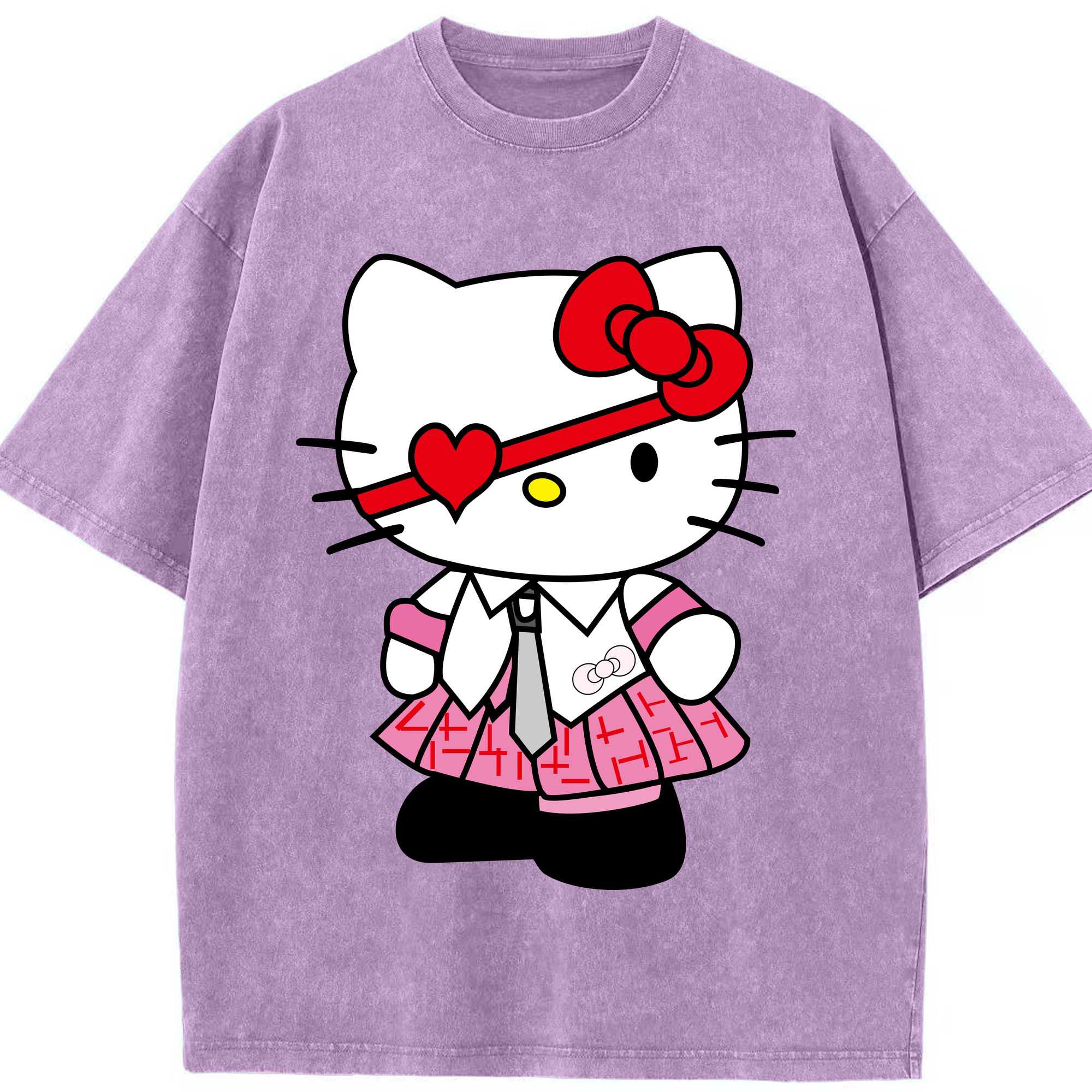（画像用） Hello Kitty ハローキティ 綿100% ヴィンテージ風 半袖Tシャツ（フロントプリント）