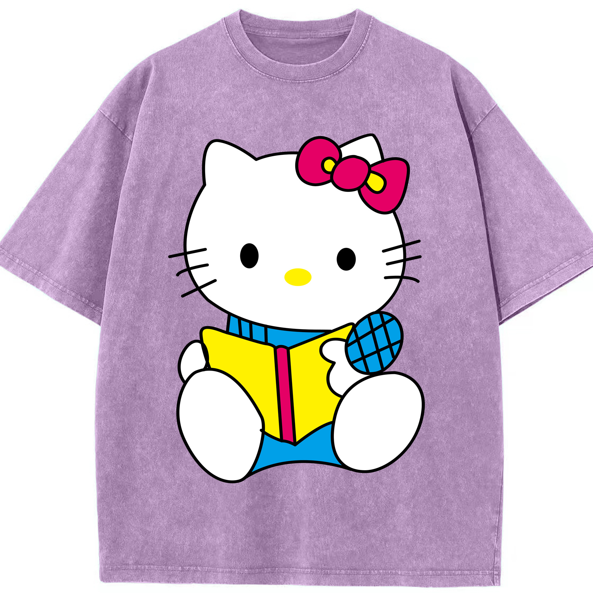 （画像用） Hello Kitty ハローキティ 綿100% ヴィンテージ風 半袖Tシャツ（フロントプリント）