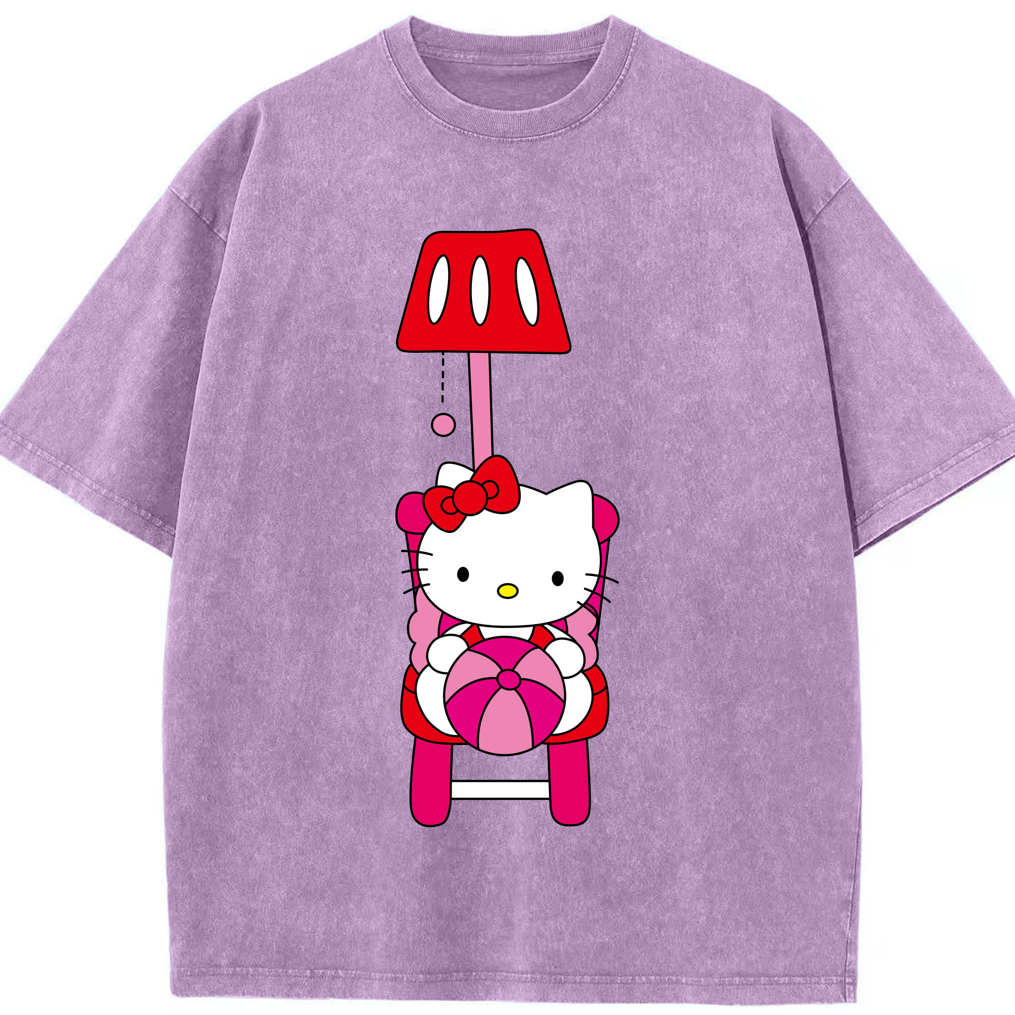 （画像用） Hello Kitty ハローキティ 綿100% ヴィンテージ風 半袖Tシャツ（フロントプリント）