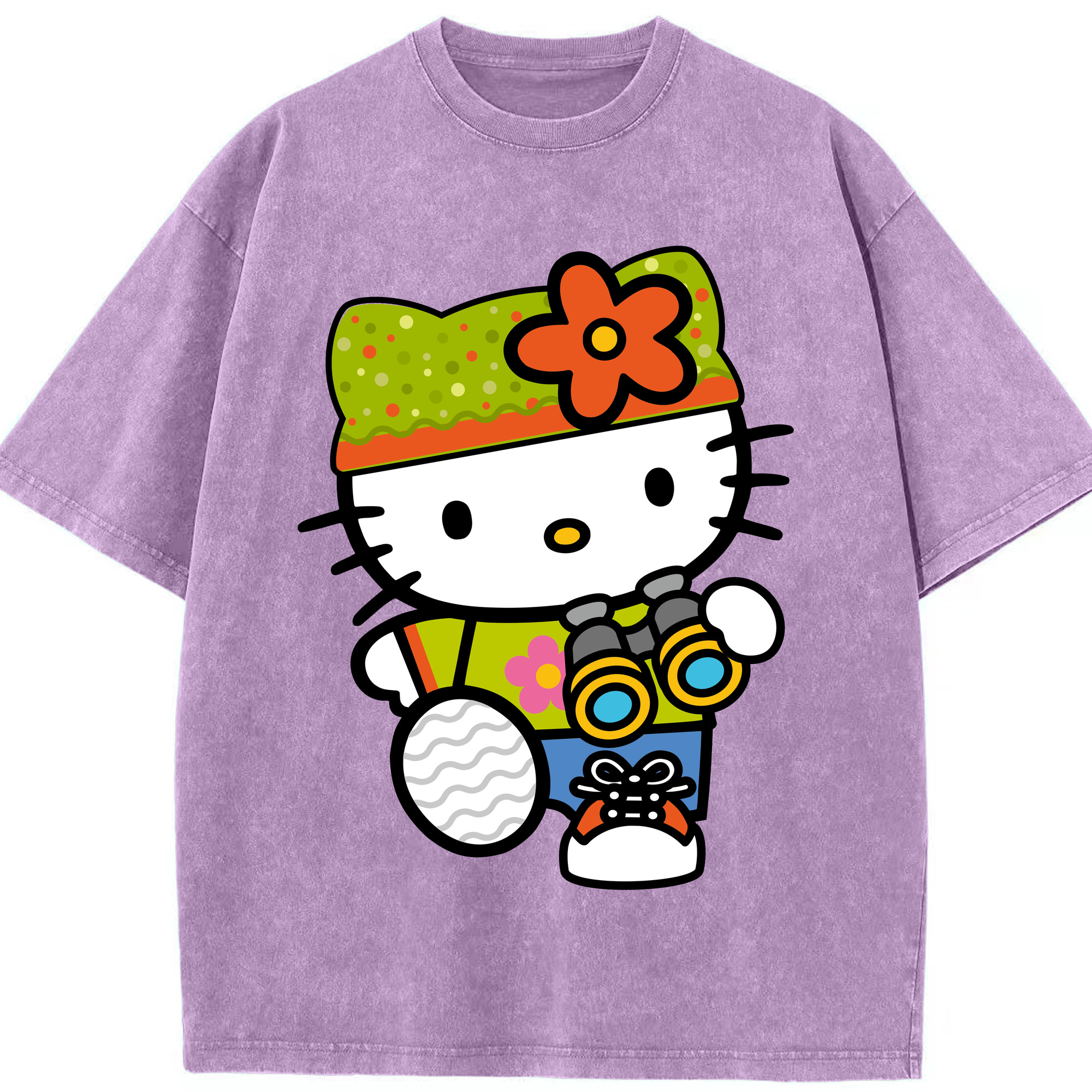 （画像用） Hello Kitty ハローキティ 綿100% ヴィンテージ風 半袖Tシャツ（フロントプリント）