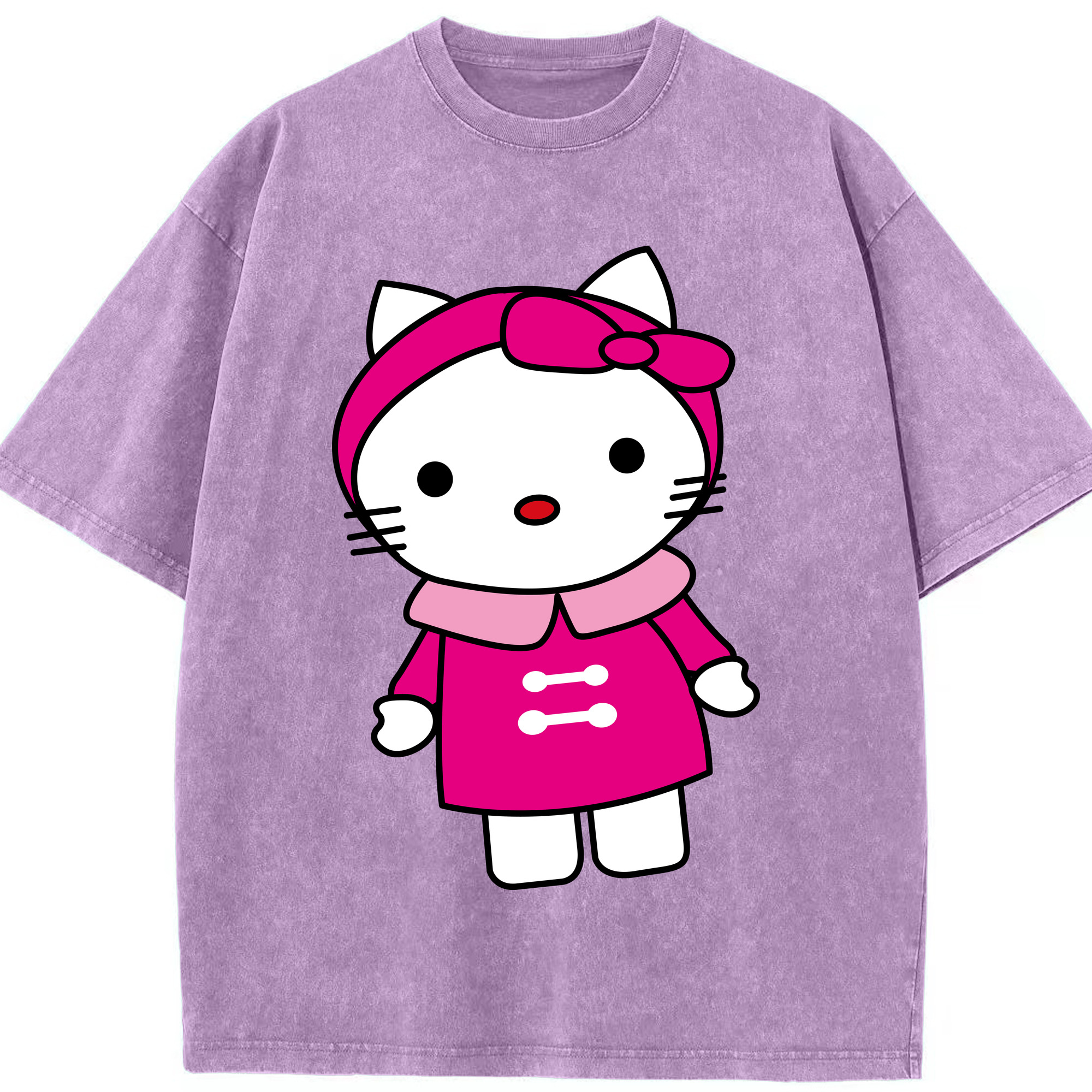 （画像用） Hello Kitty ハローキティ 綿100% ヴィンテージ風 半袖Tシャツ（フロントプリント）