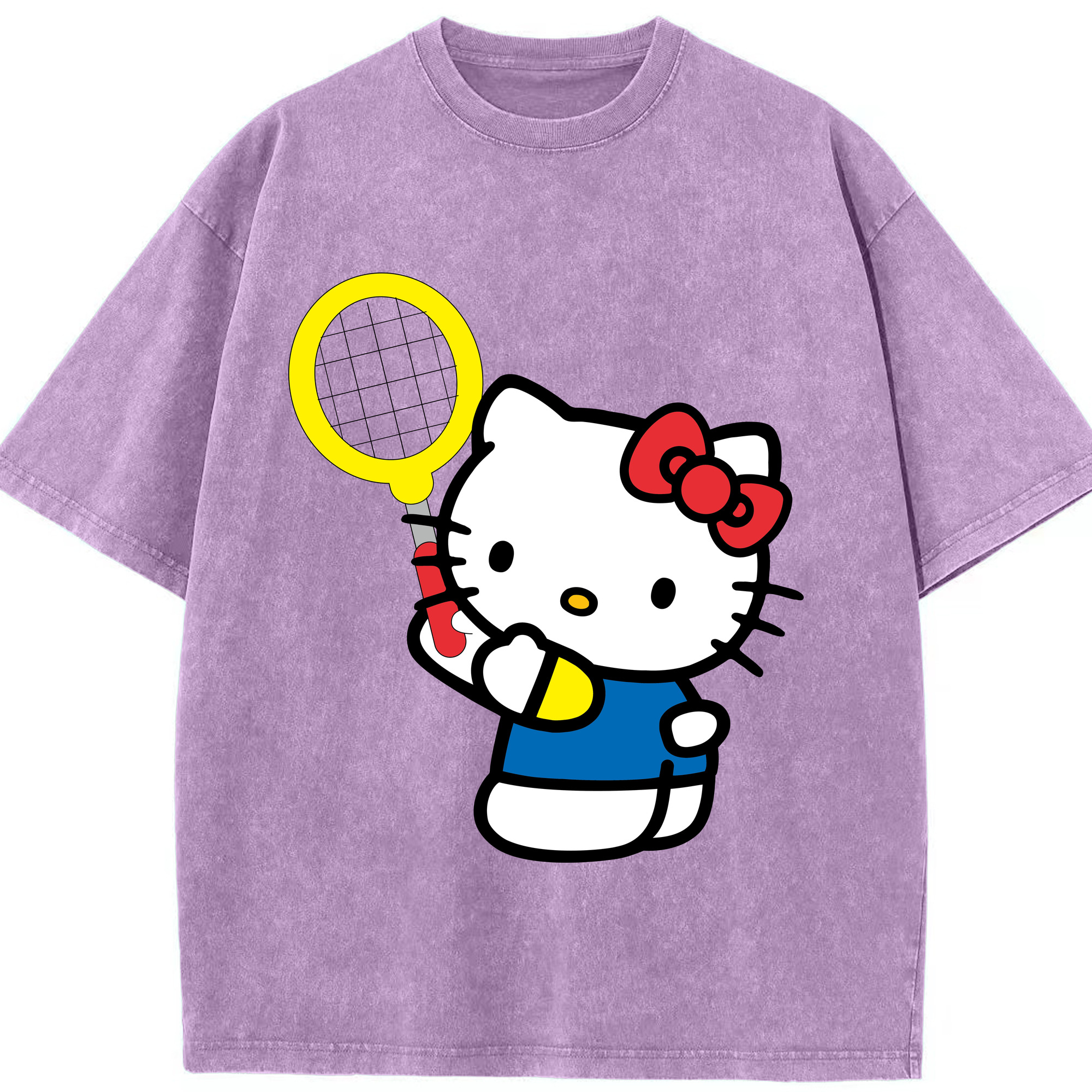 （画像用） Hello Kitty ハローキティ 綿100% ヴィンテージ風 半袖Tシャツ（フロントプリント）