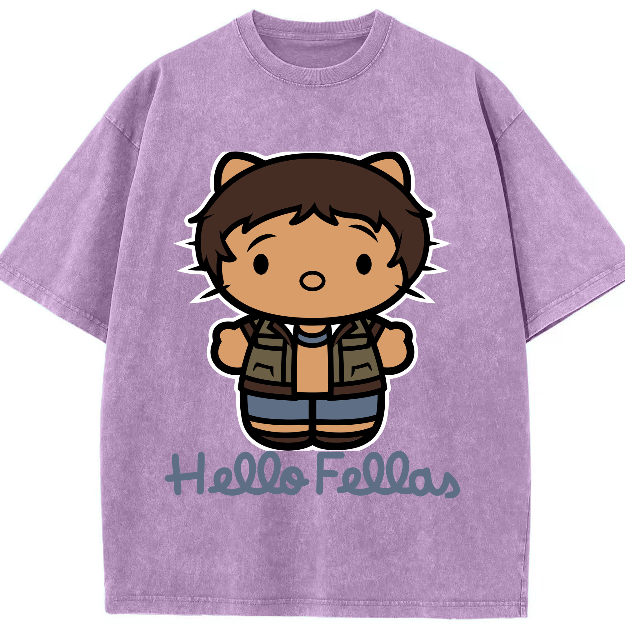 （画像用） Hello Kitty ハローキティ 綿100% ヴィンテージ風 半袖Tシャツ（フロントプリント）