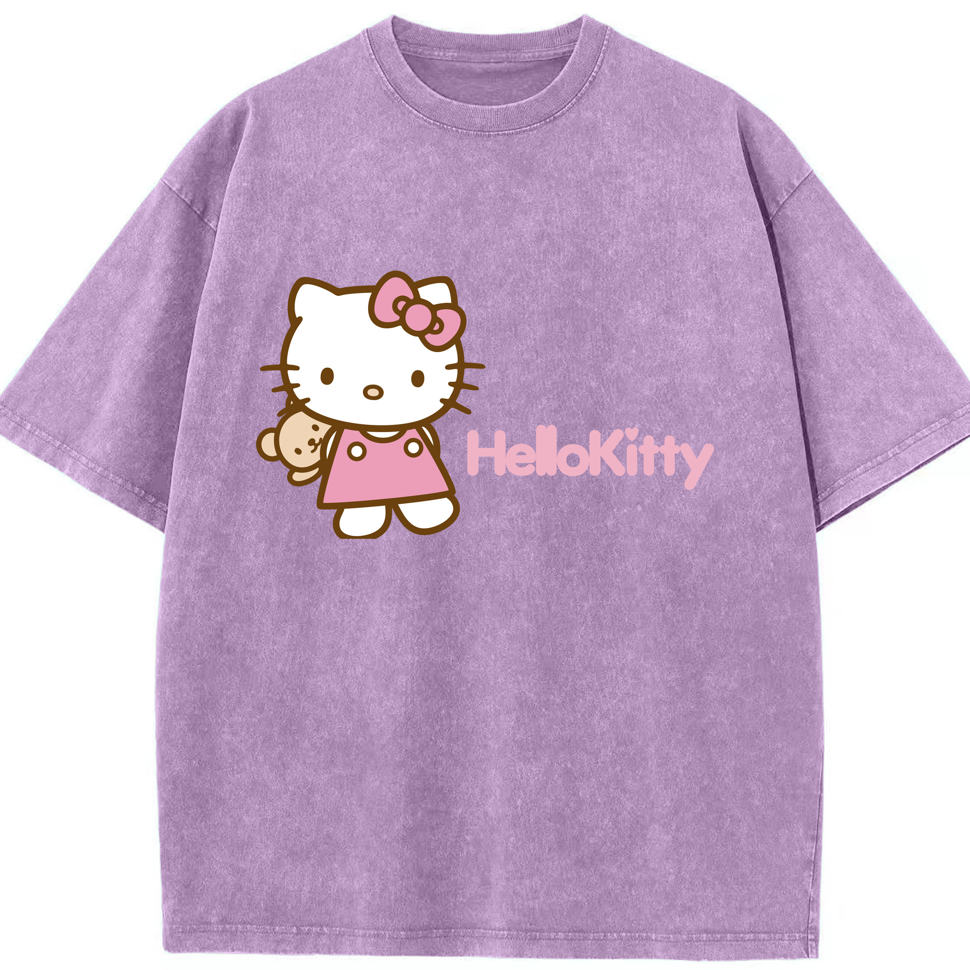 （画像用） Hello Kitty ハローキティ 綿100% ヴィンテージ風 半袖Tシャツ（フロントプリント）