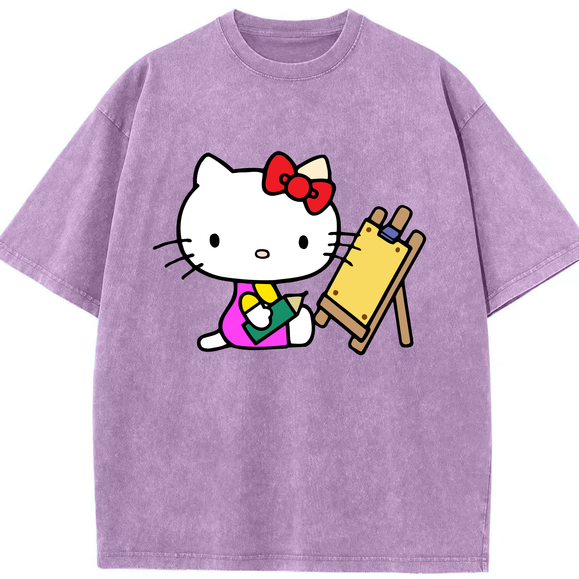 （画像用） Hello Kitty ハローキティ 綿100% ヴィンテージ風 半袖Tシャツ（フロントプリント）