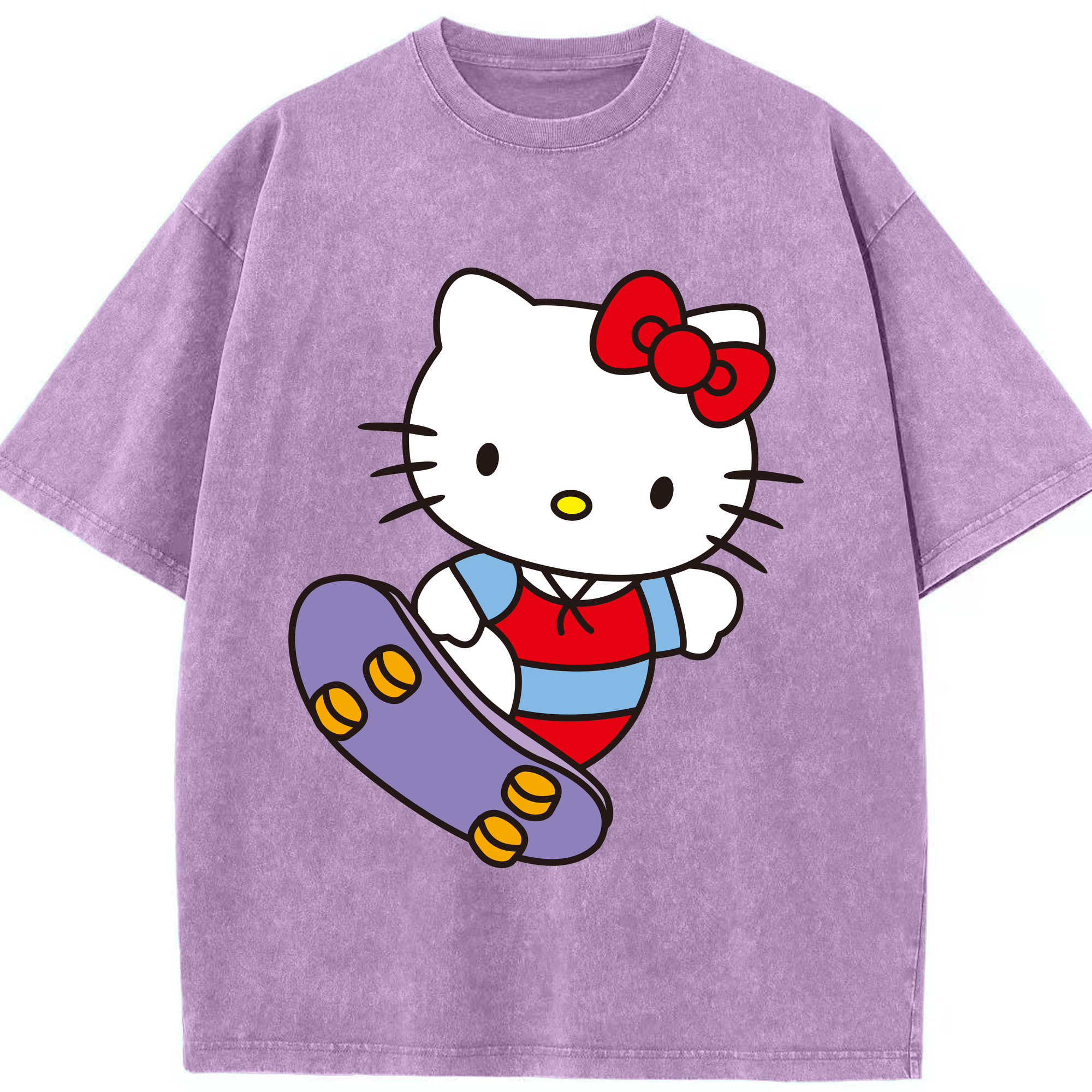 （画像用） Hello Kitty ハローキティ 綿100% ヴィンテージ風 半袖Tシャツ（フロントプリント）