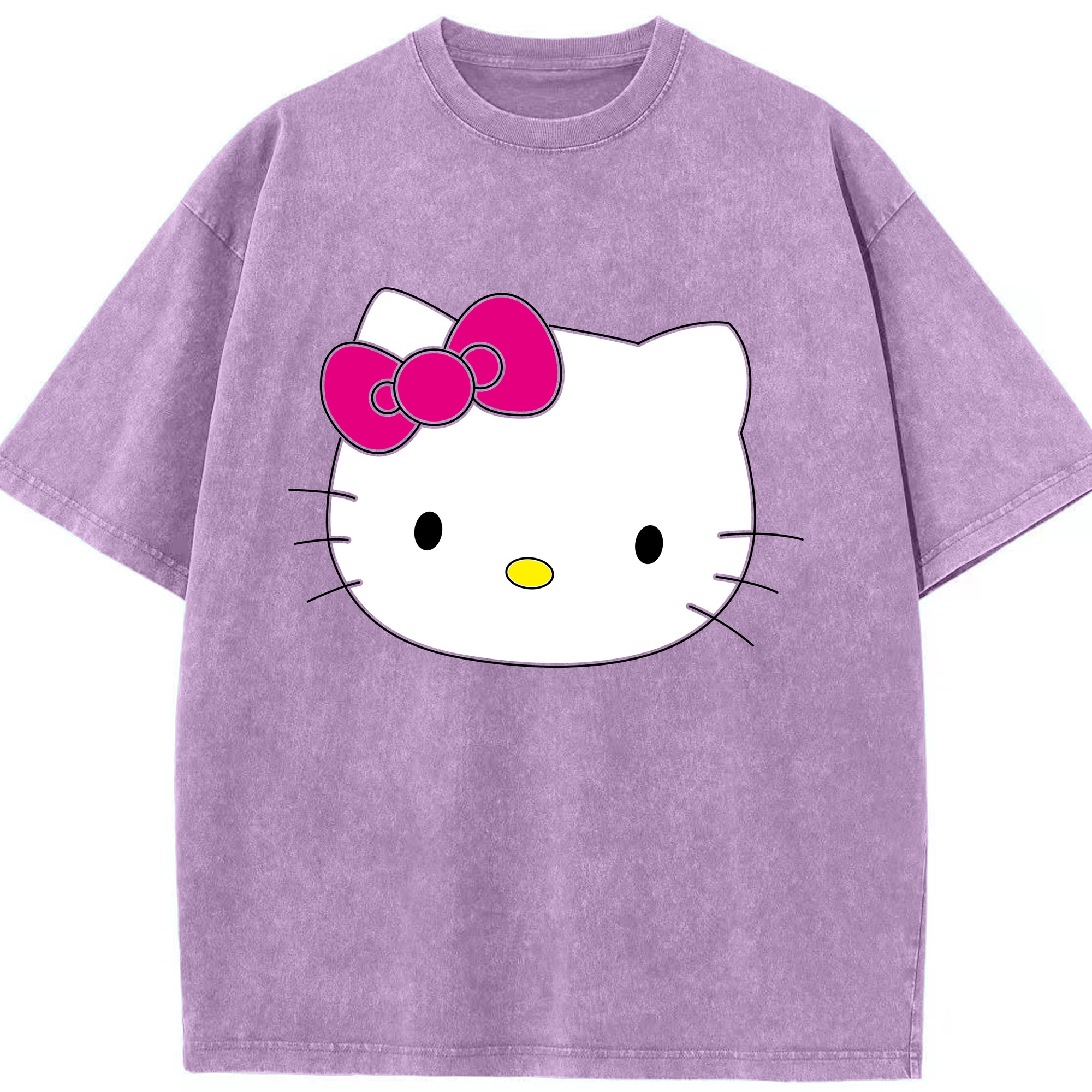 （画像用） Hello Kitty ハローキティ 綿100% ヴィンテージ風 半袖Tシャツ（フロントプリント）
