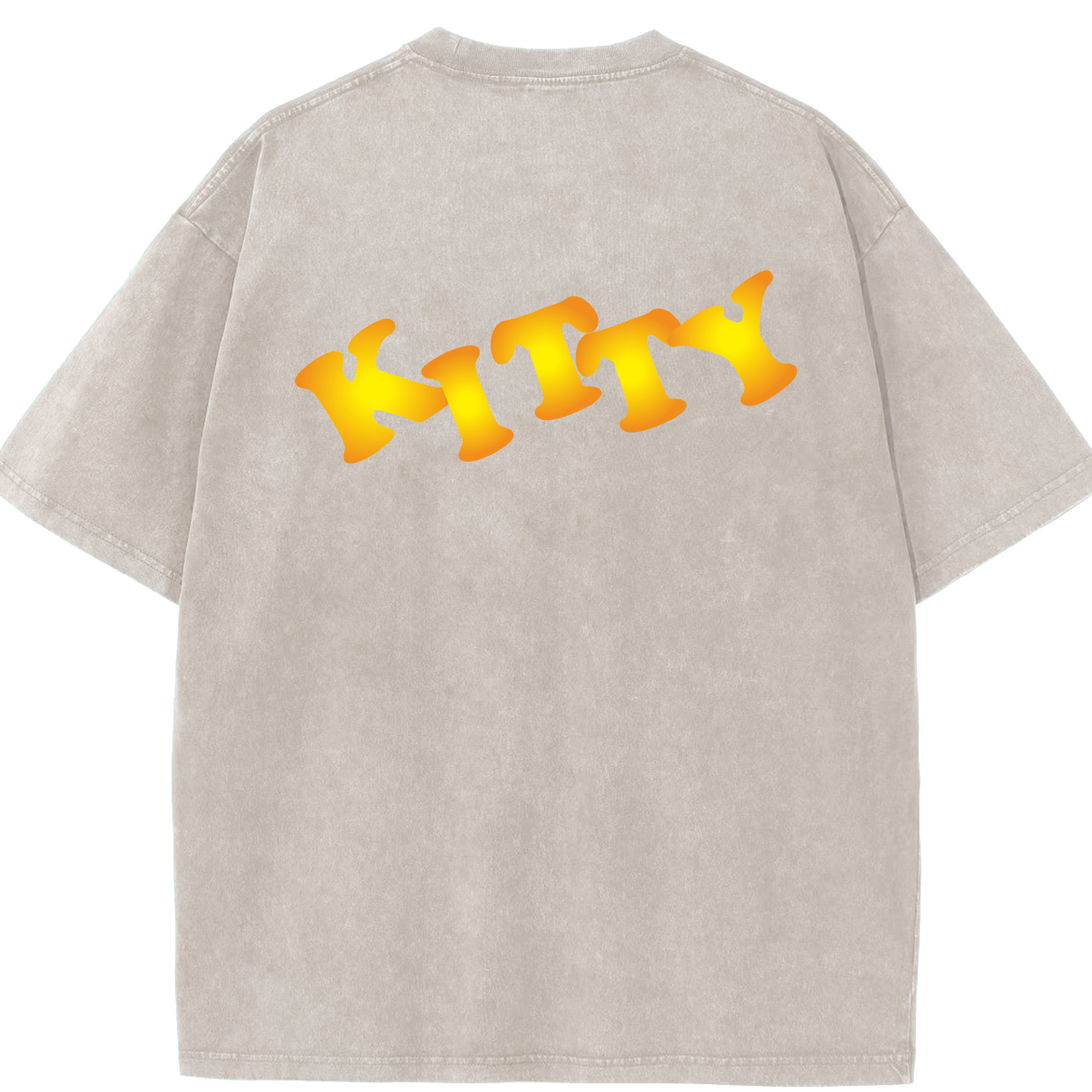 （画像用） Hello Kitty ハローキティ 綿100% ヴィンテージ風 半袖Tシャツ（背面プリント）