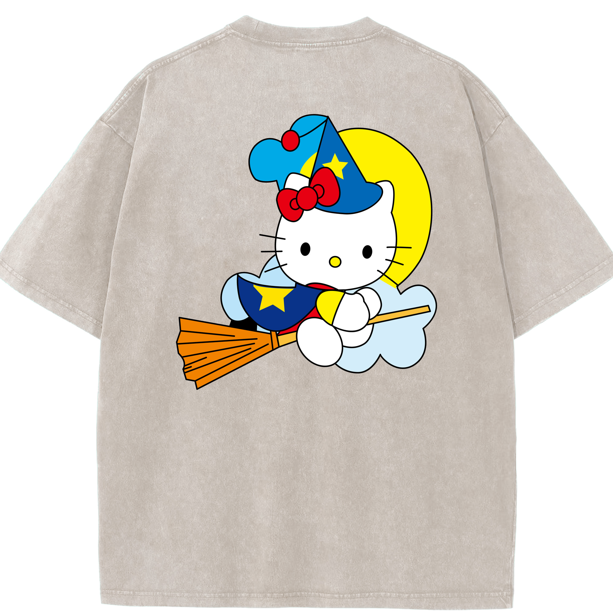 （画像用） Hello Kitty ハローキティ 綿100% ヴィンテージ風 半袖Tシャツ（背面プリント）