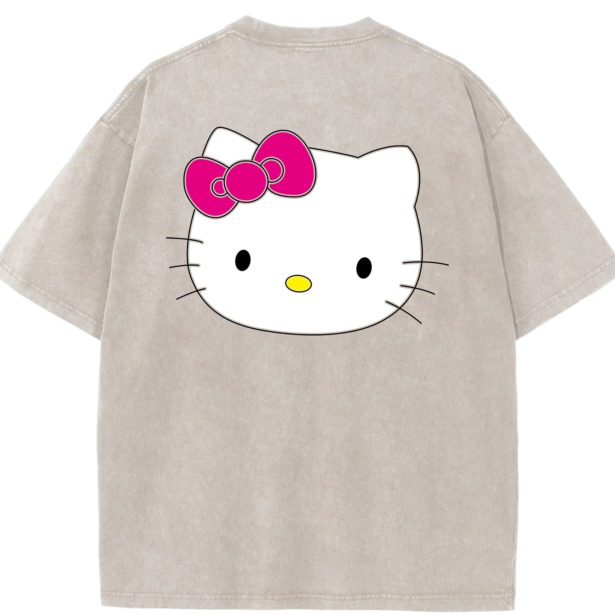 （画像用） Hello Kitty ハローキティ 綿100% ヴィンテージ風 半袖Tシャツ（背面プリント）