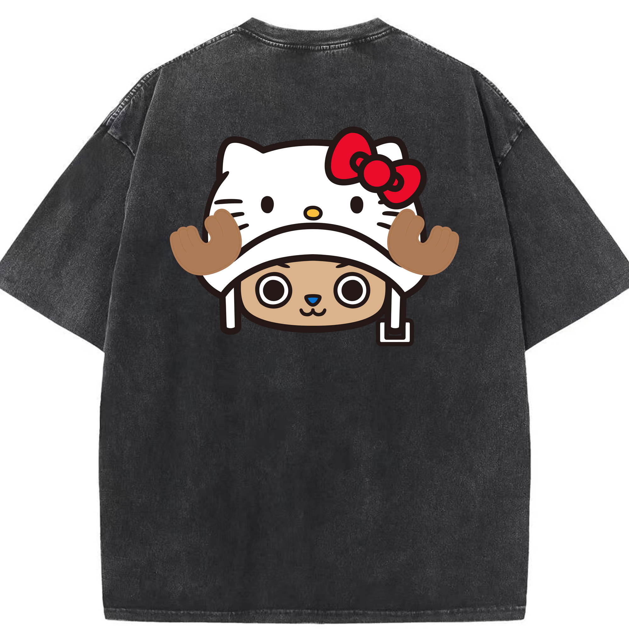 （画像用） Hello Kitty ハローキティ 綿100% ヴィンテージ風 半袖Tシャツ（背面プリント）