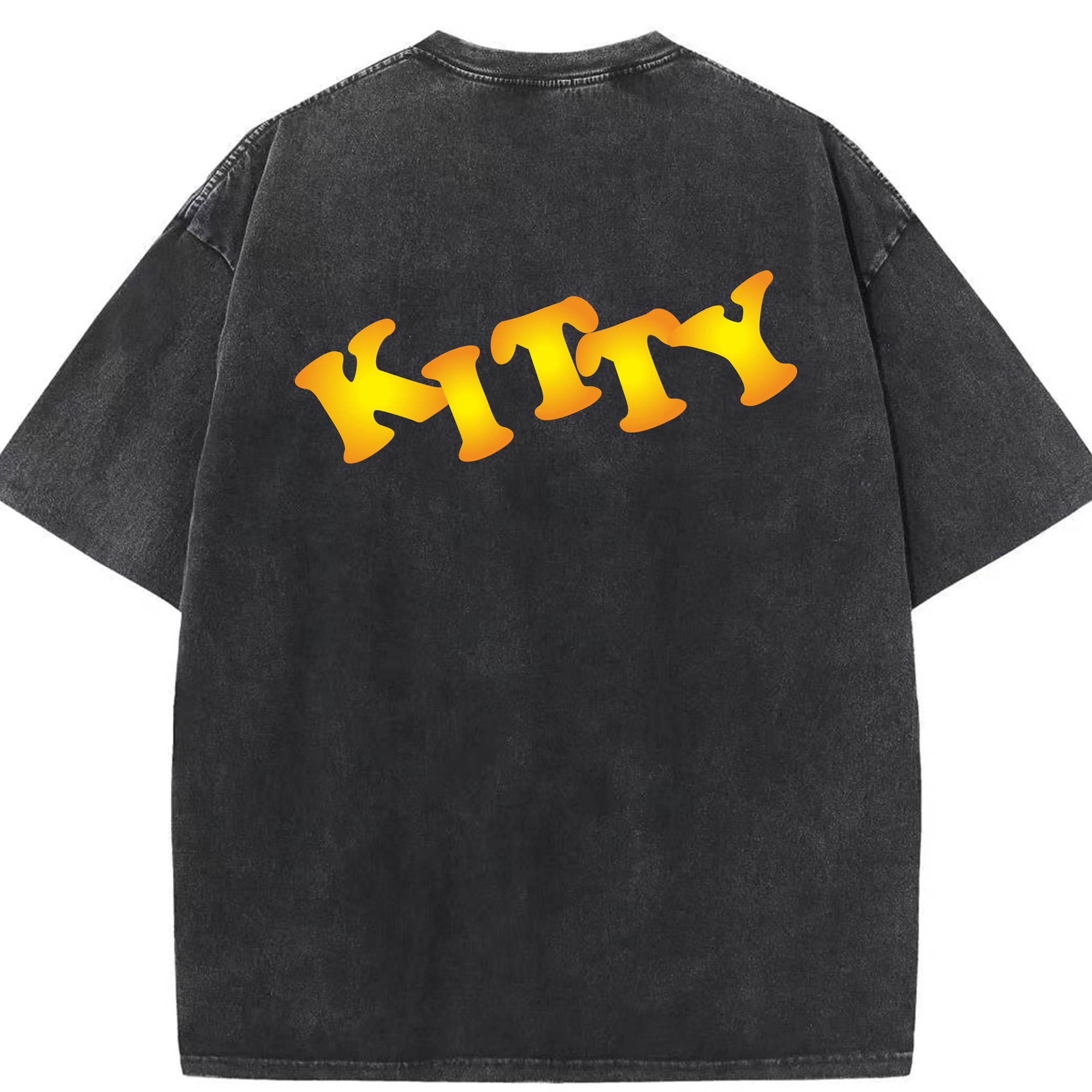 （画像用） Hello Kitty ハローキティ 綿100% ヴィンテージ風 半袖Tシャツ（背面プリント）