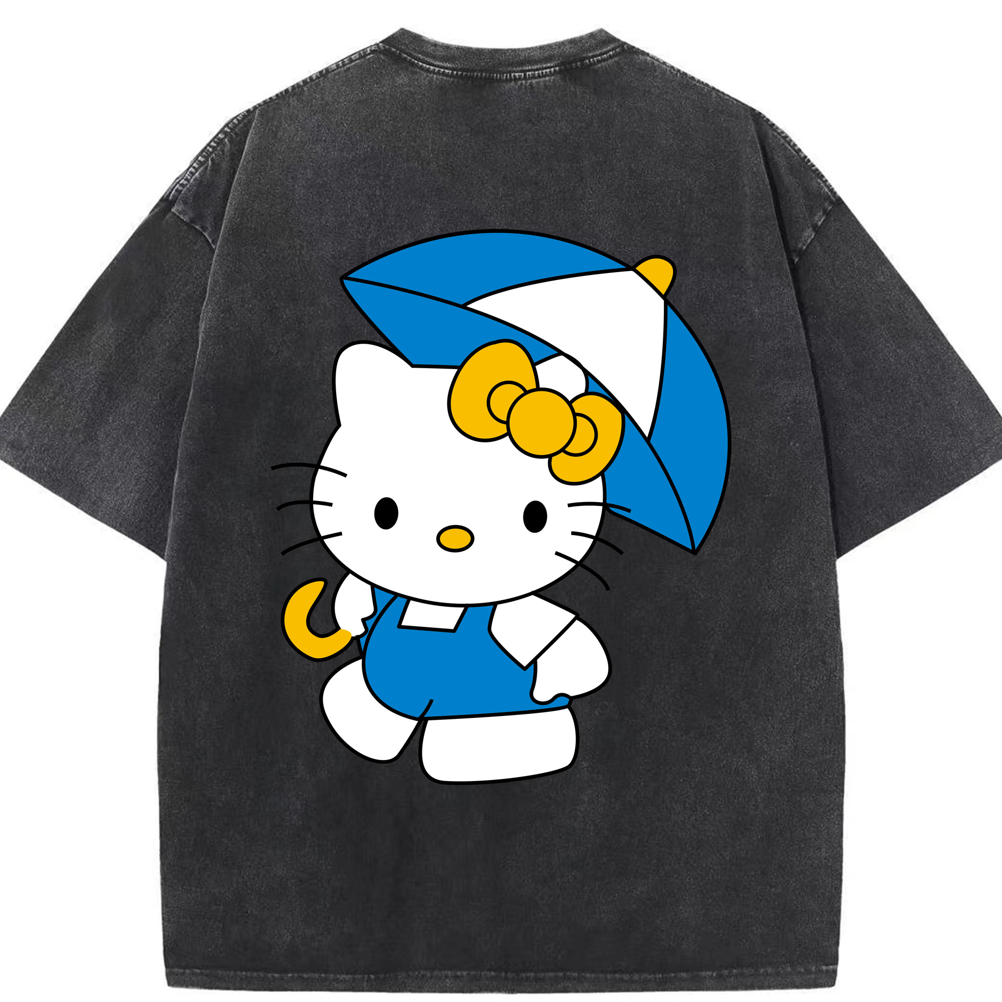 （画像用） Hello Kitty ハローキティ 綿100% ヴィンテージ風 半袖Tシャツ（背面プリント）