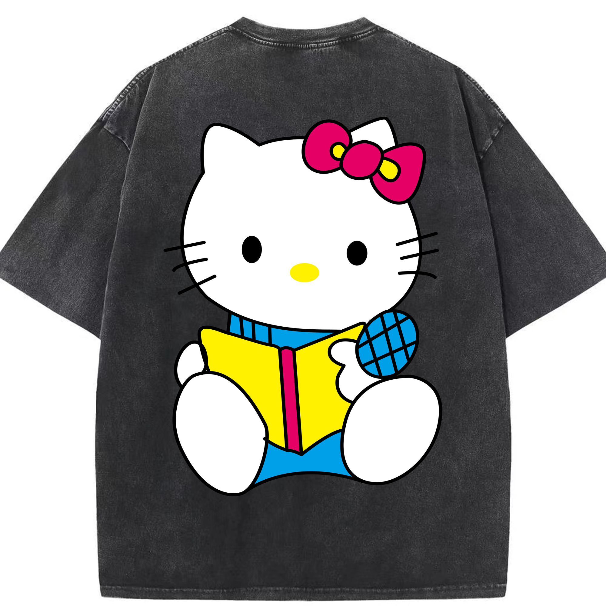 （画像用） Hello Kitty ハローキティ 綿100% ヴィンテージ風 半袖Tシャツ（背面プリント）