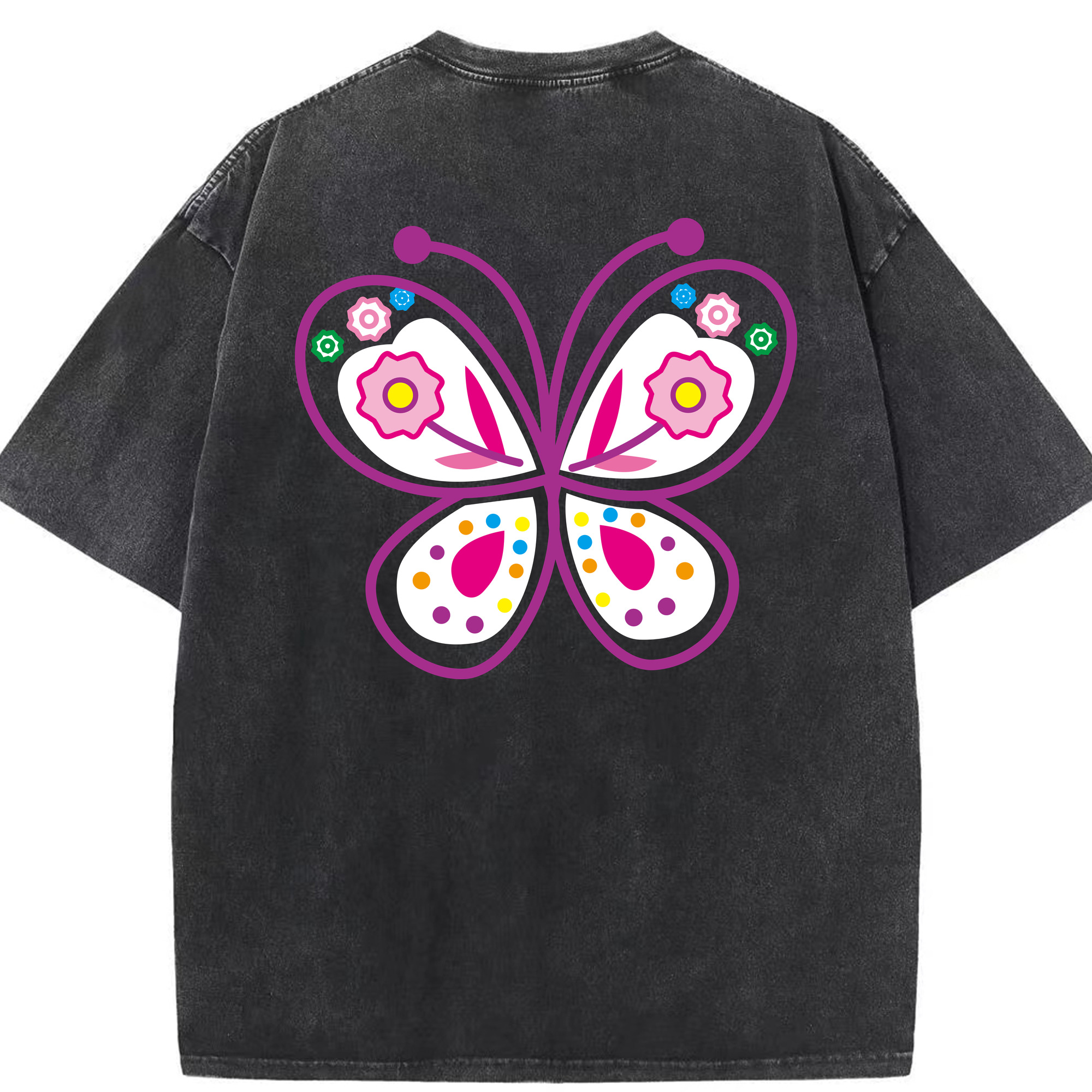 （画像用） Hello Kitty ハローキティ 綿100% ヴィンテージ風 半袖Tシャツ（背面プリント）