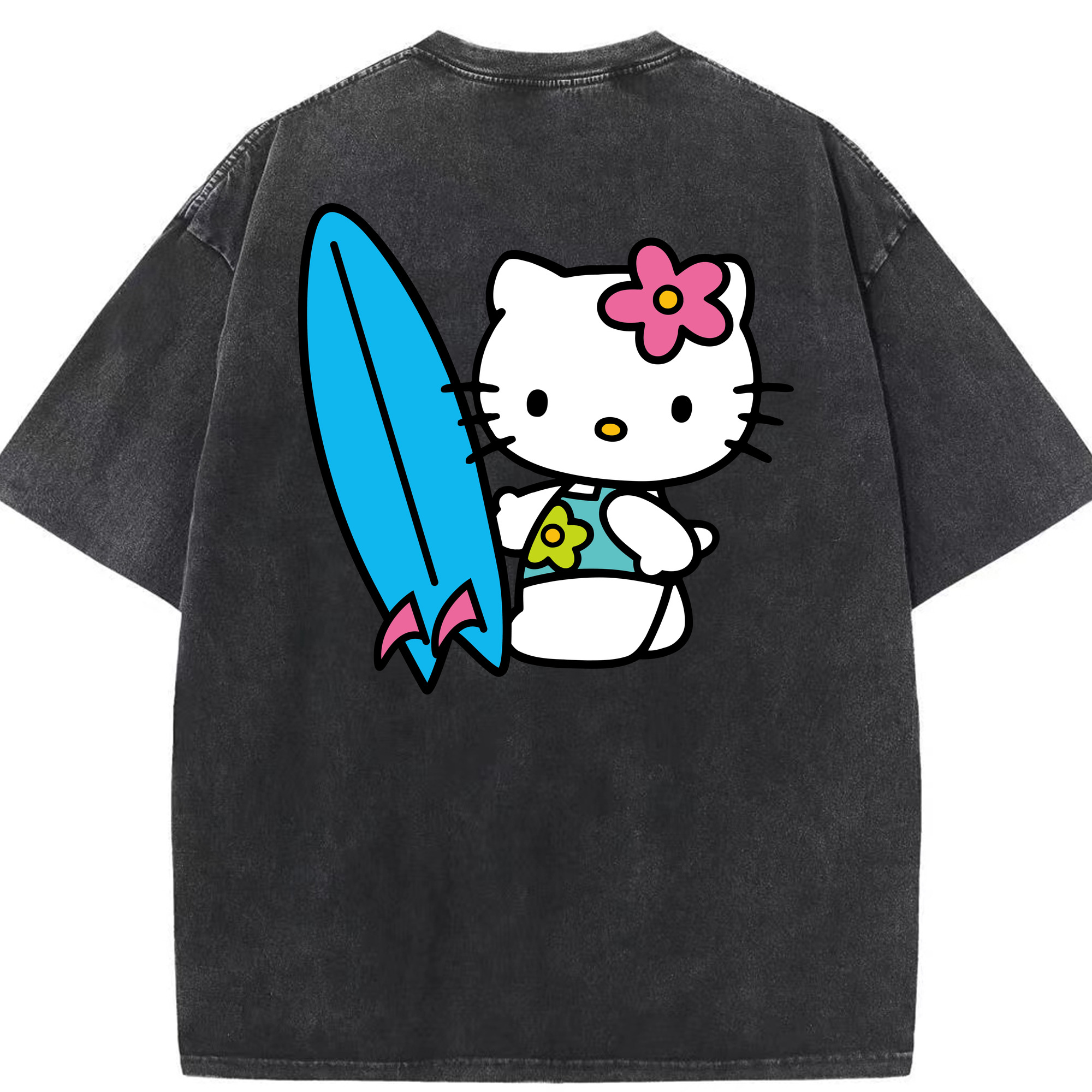 （画像用） Hello Kitty ハローキティ 綿100% ヴィンテージ風 半袖Tシャツ（背面プリント）