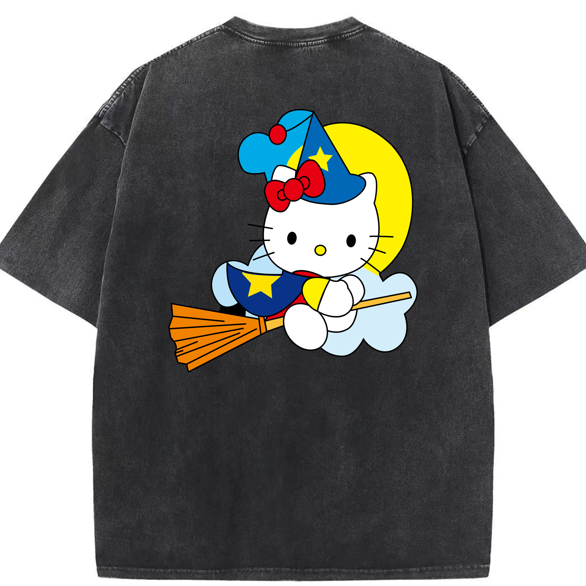（画像用） Hello Kitty ハローキティ 綿100% ヴィンテージ風 半袖Tシャツ（背面プリント）