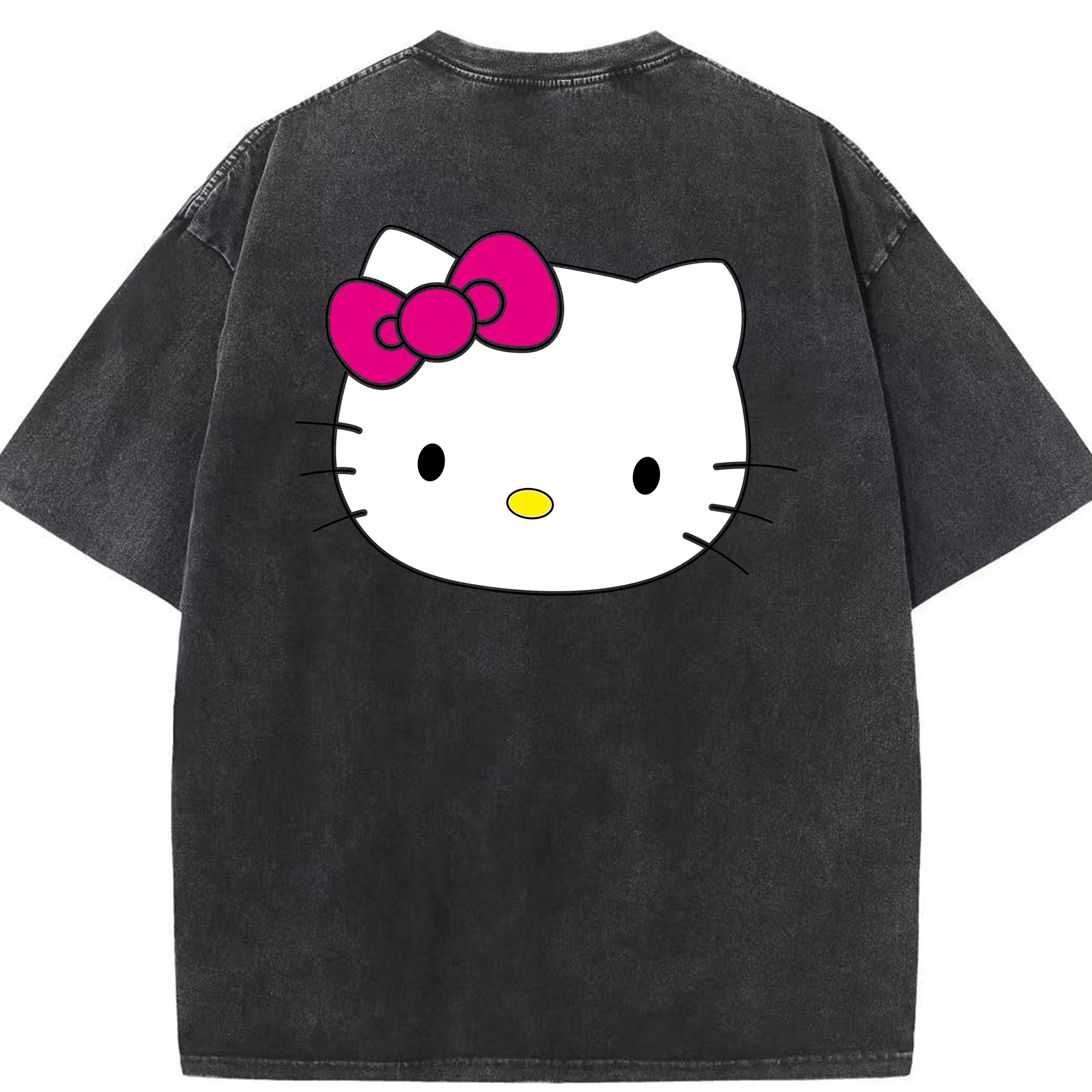 （画像用） Hello Kitty ハローキティ 綿100% ヴィンテージ風 半袖Tシャツ（背面プリント）