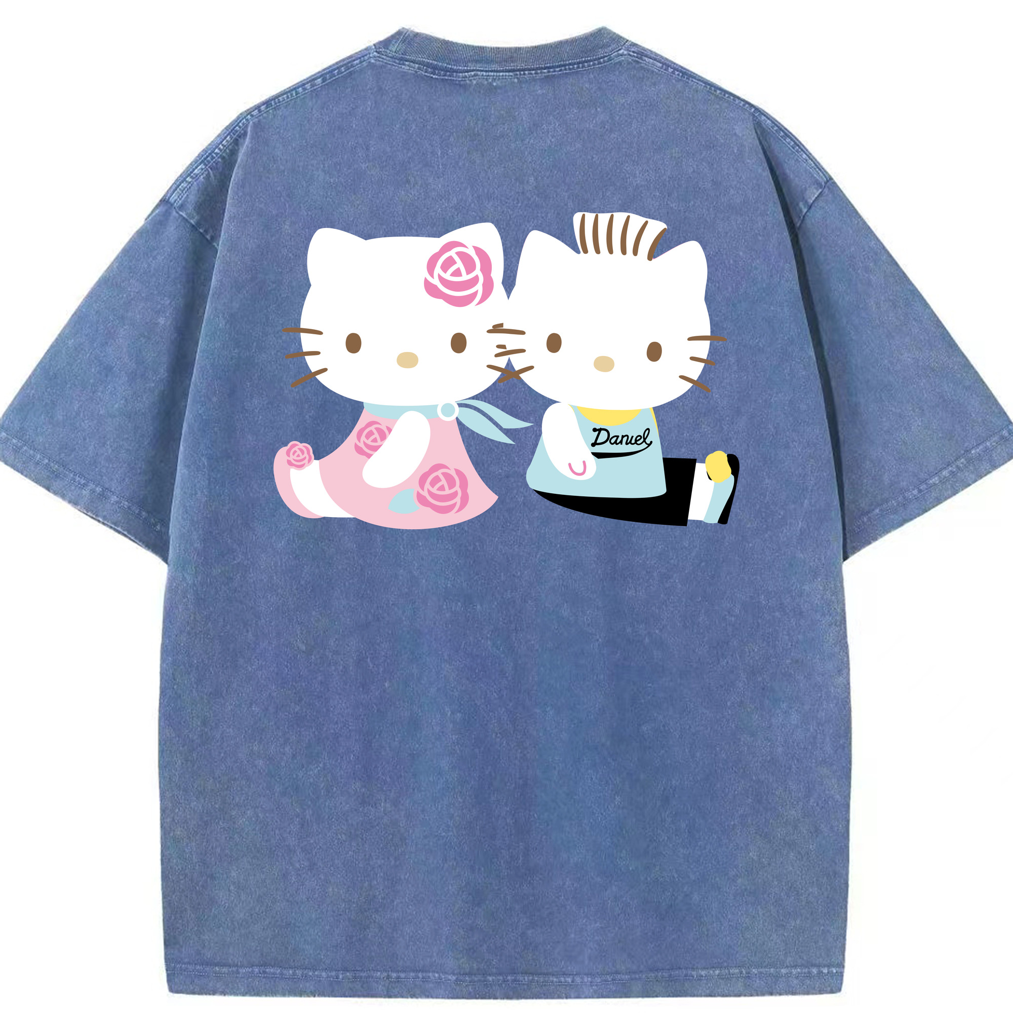 （画像用） Hello Kitty ハローキティ 綿100% ヴィンテージ風 半袖Tシャツ（背面プリント）