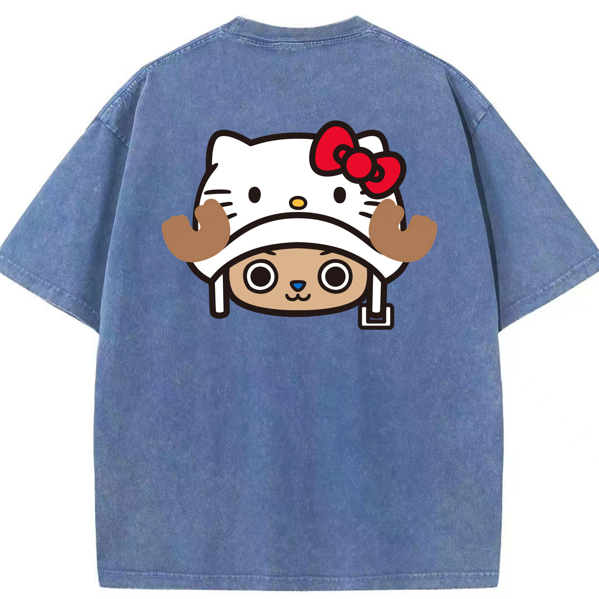 （画像用） Hello Kitty ハローキティ 綿100% ヴィンテージ風 半袖Tシャツ（背面プリント）