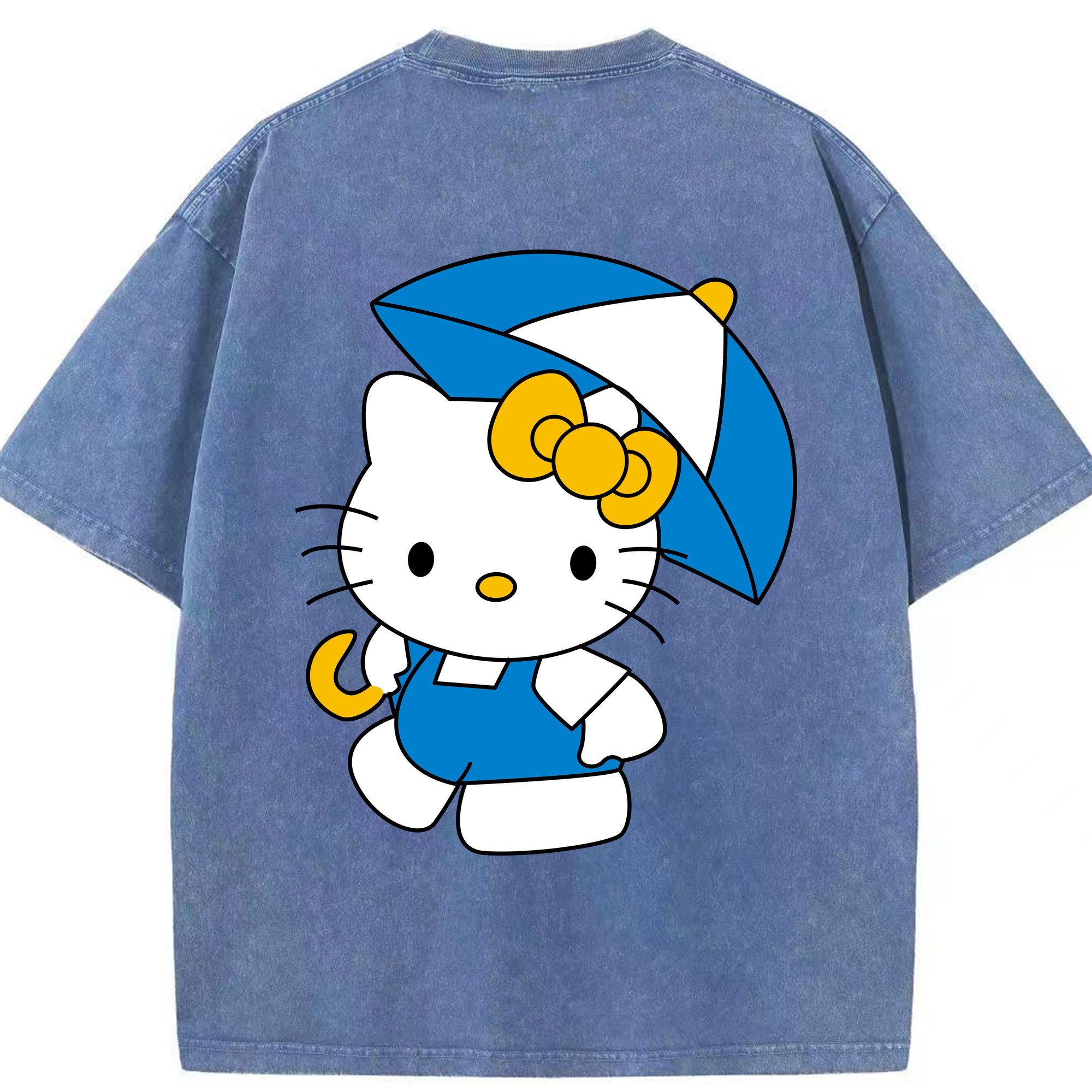 （画像用） Hello Kitty ハローキティ 綿100% ヴィンテージ風 半袖Tシャツ（背面プリント）