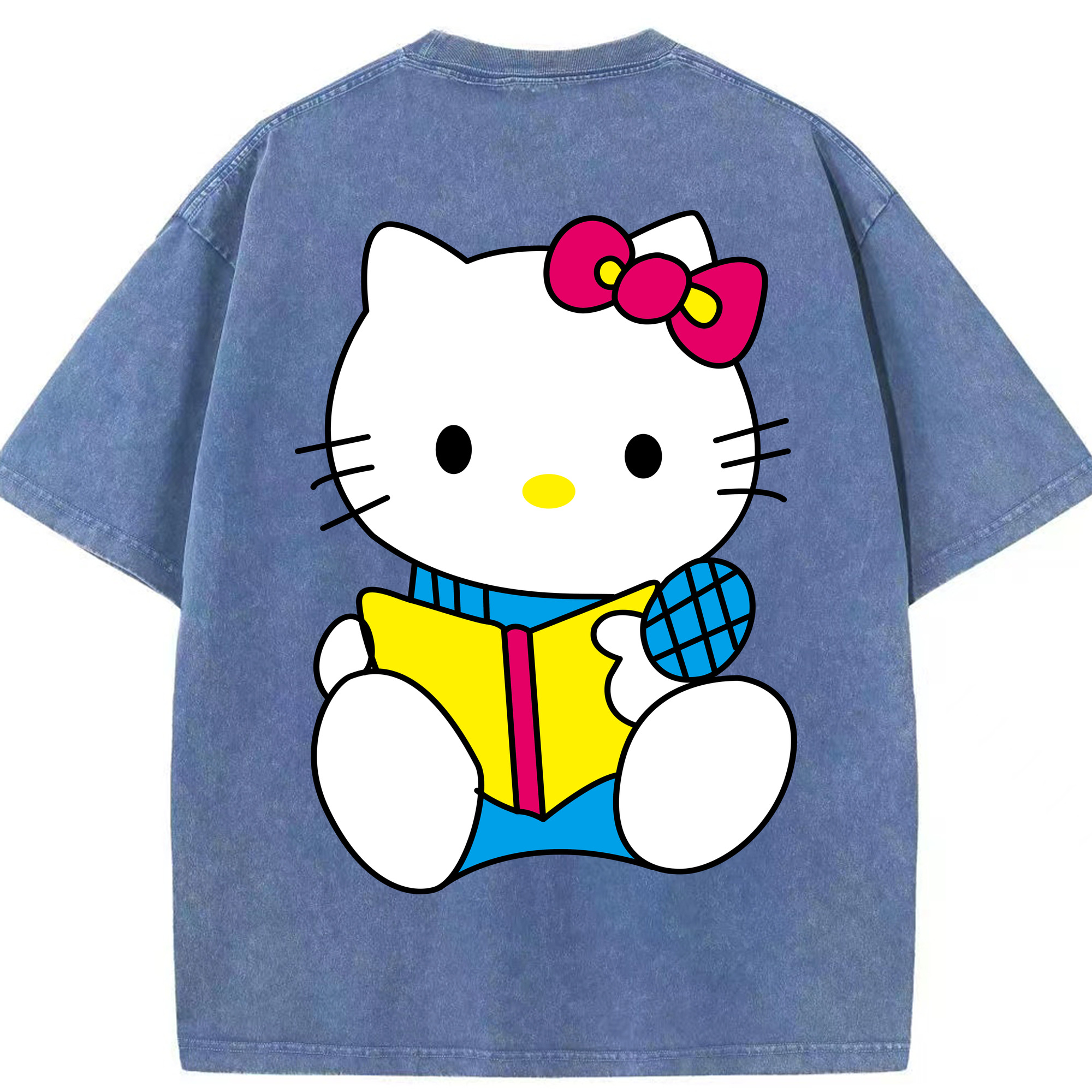 （画像用） Hello Kitty ハローキティ 綿100% ヴィンテージ風 半袖Tシャツ（背面プリント）