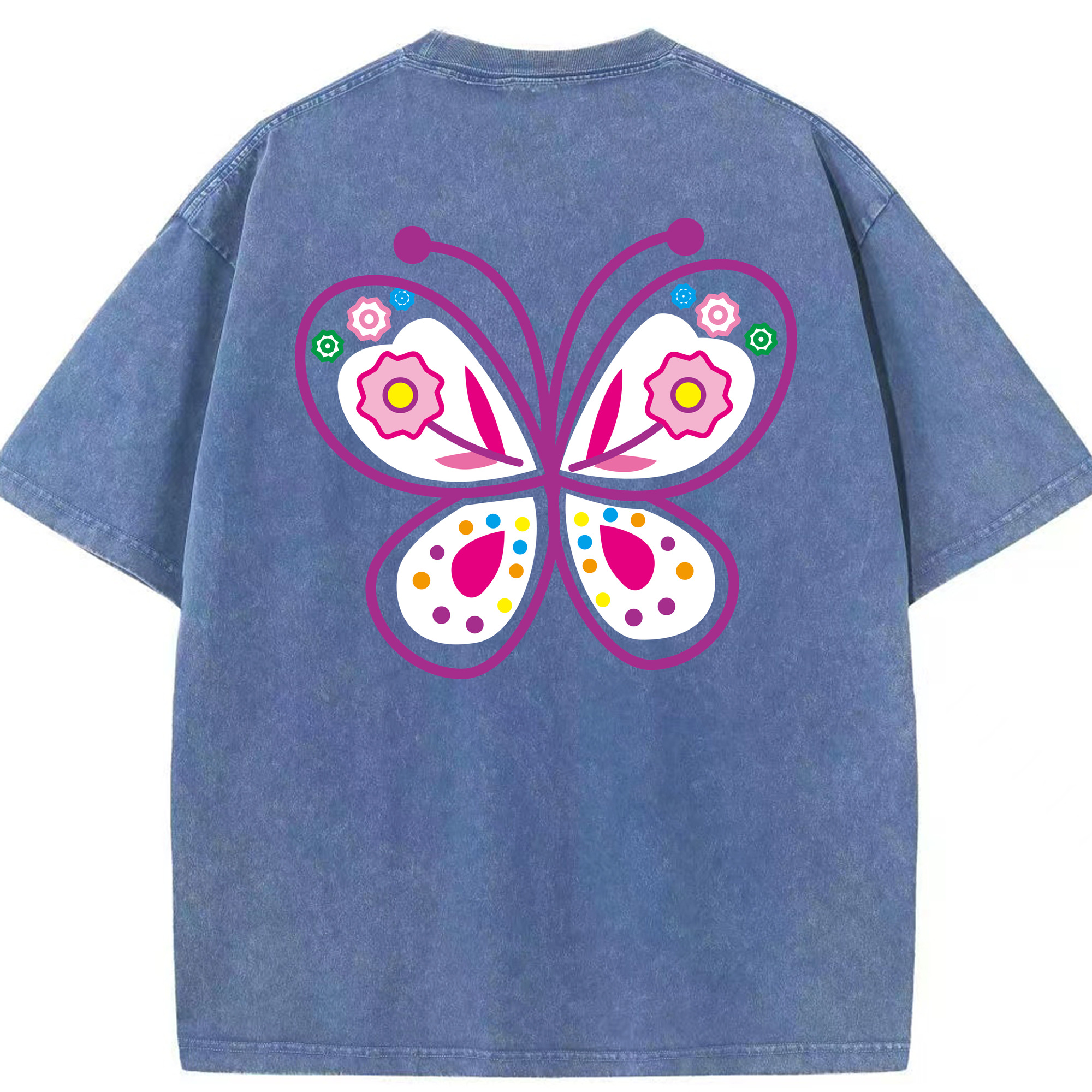 （画像用） Hello Kitty ハローキティ 綿100% ヴィンテージ風 半袖Tシャツ（背面プリント）