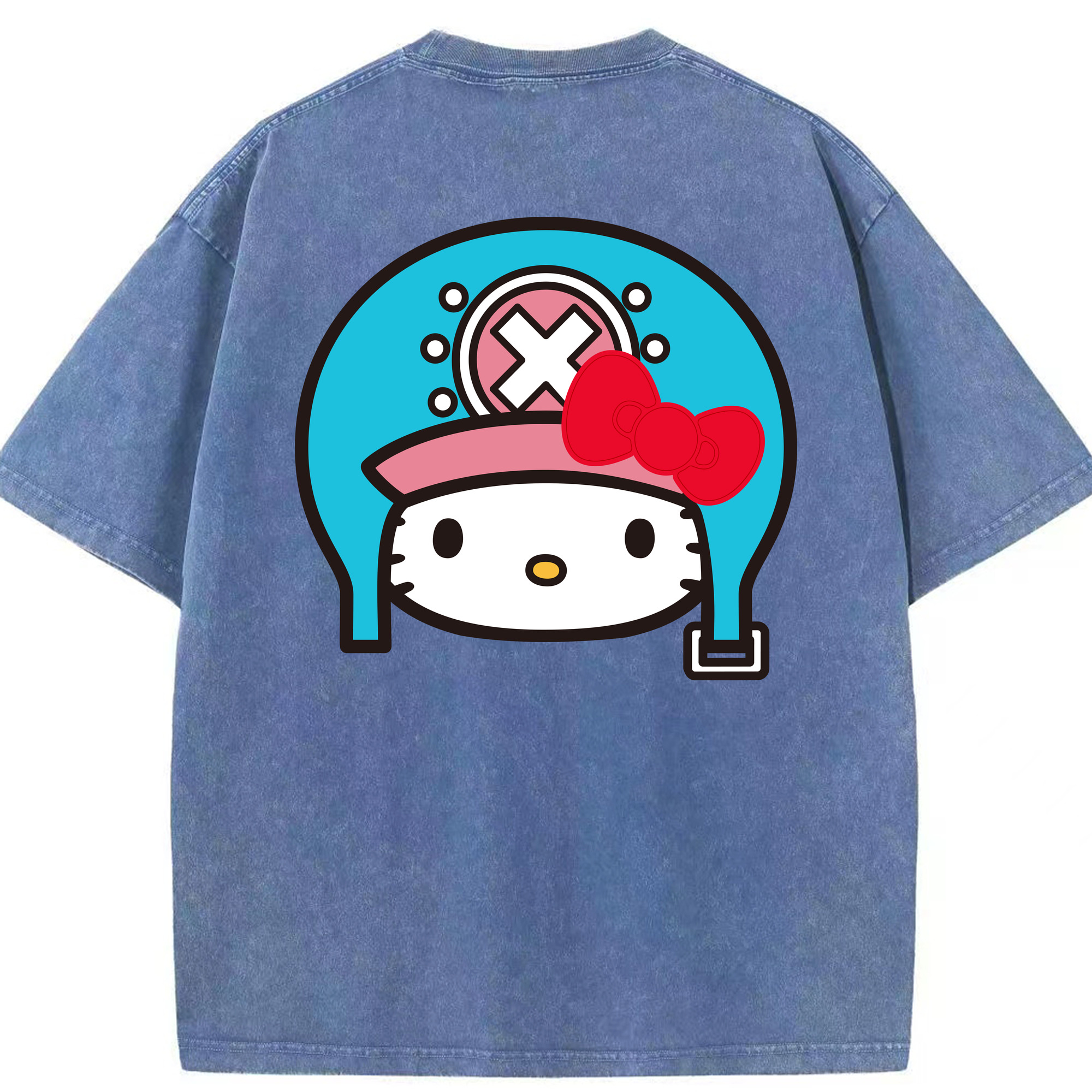 （画像用） Hello Kitty ハローキティ 綿100% ヴィンテージ風 半袖Tシャツ（背面プリント）