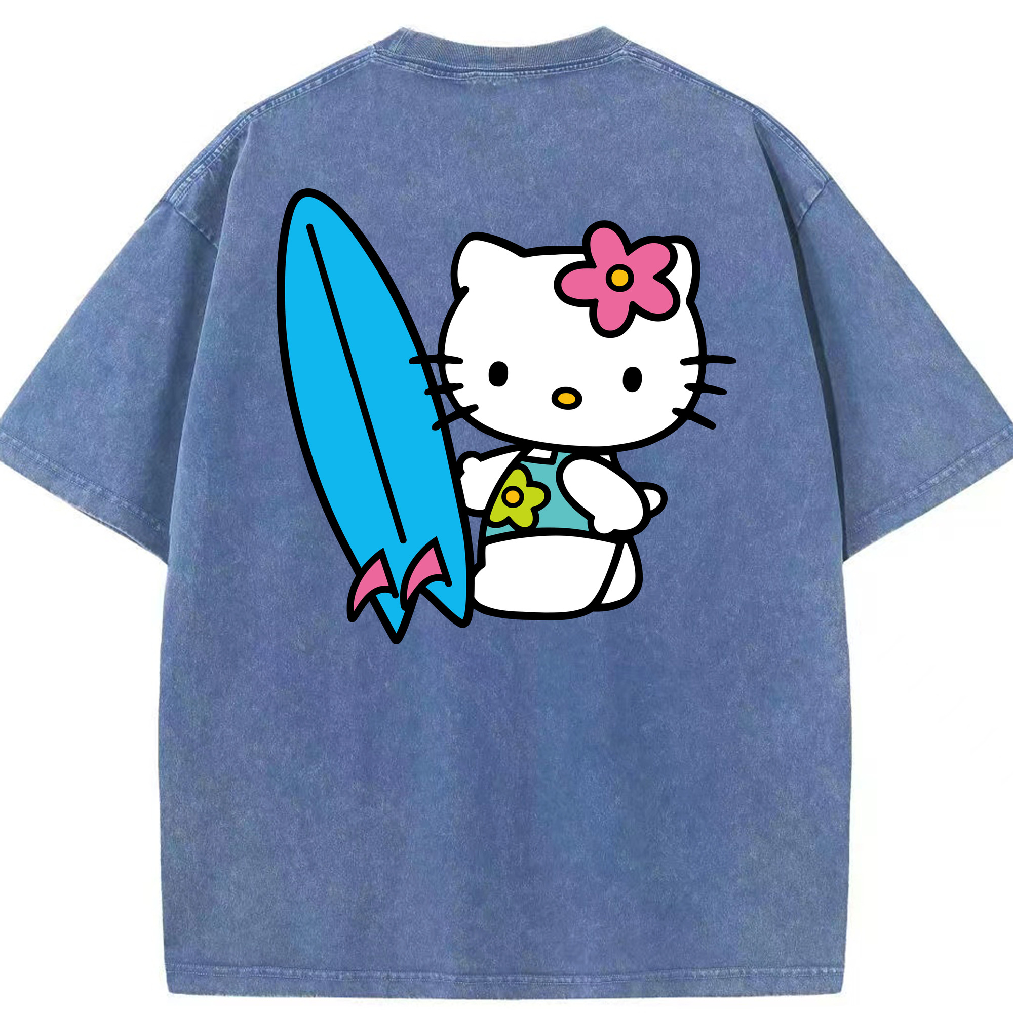 （画像用） Hello Kitty ハローキティ 綿100% ヴィンテージ風 半袖Tシャツ（背面プリント）
