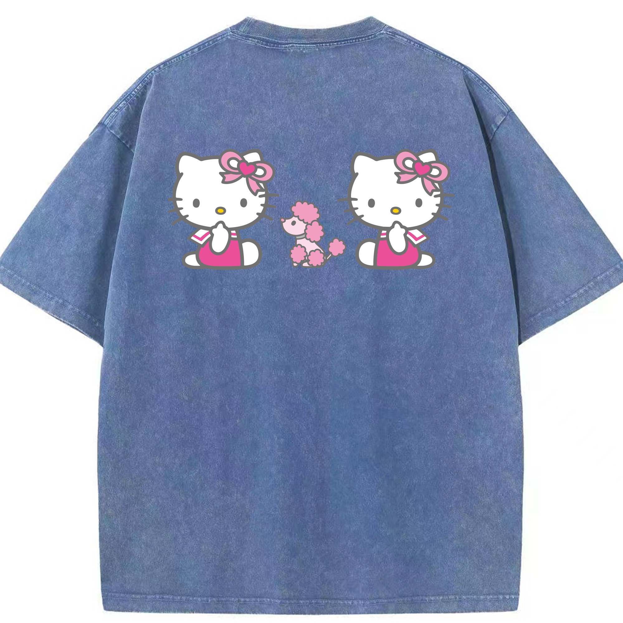 （画像用） Hello Kitty ハローキティ 綿100% ヴィンテージ風 半袖Tシャツ（背面プリント）