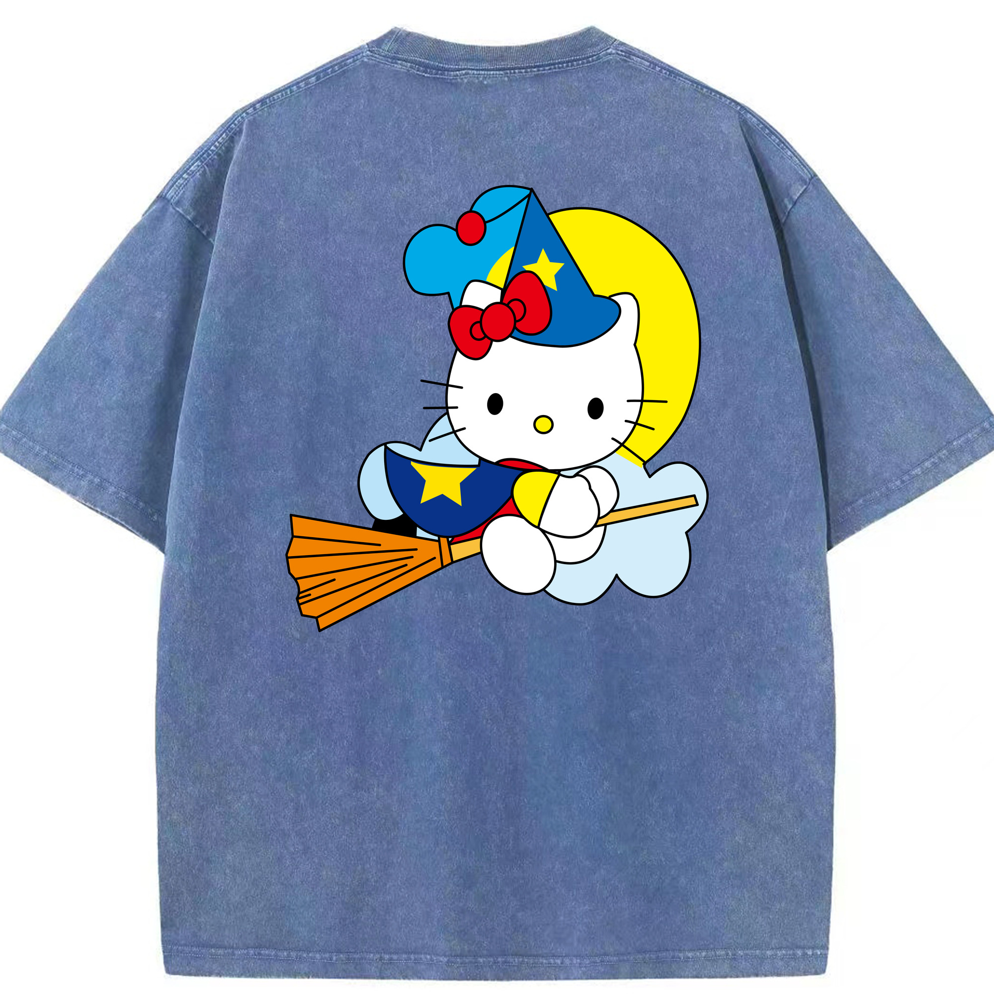 （画像用） Hello Kitty ハローキティ 綿100% ヴィンテージ風 半袖Tシャツ（背面プリント）
