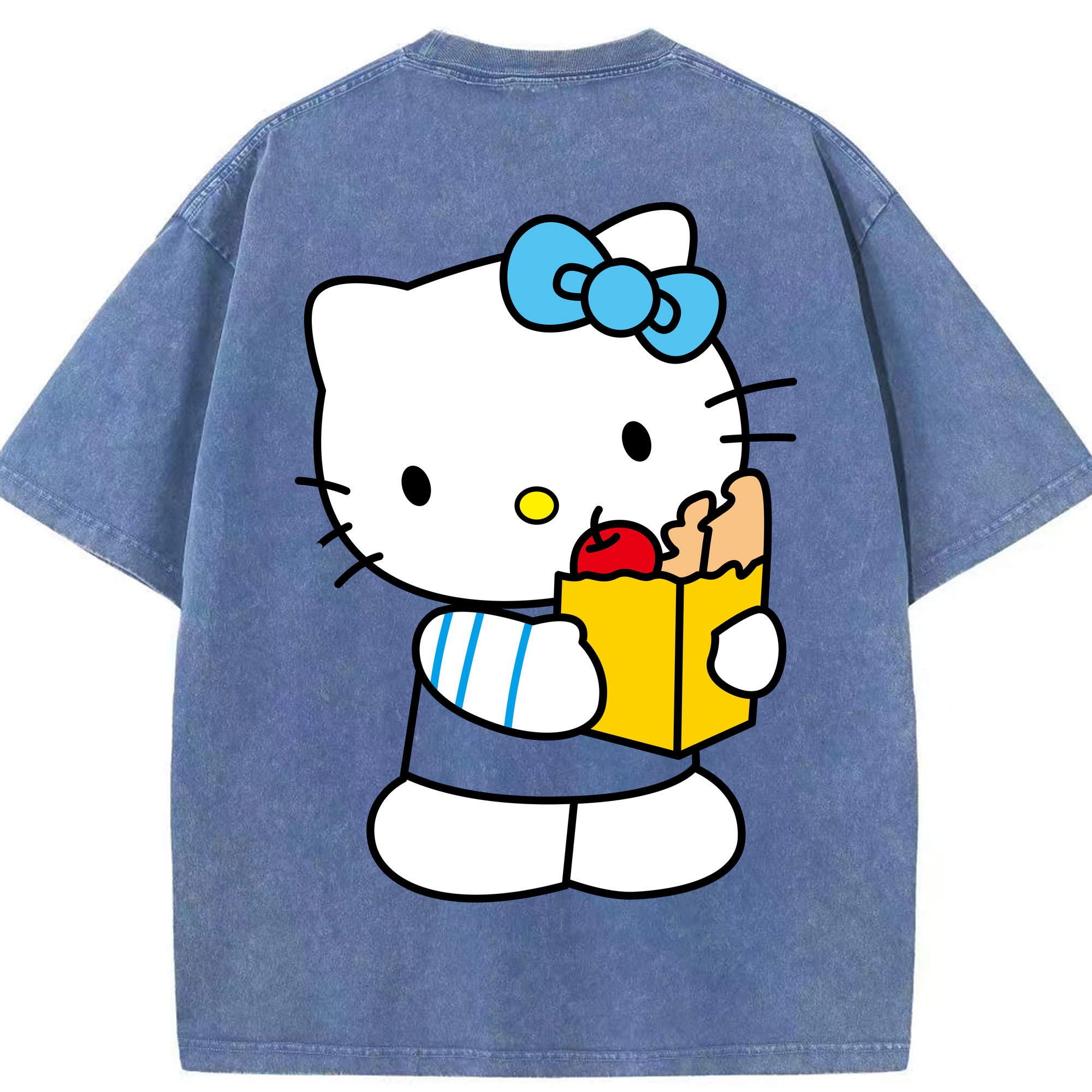 （画像用） Hello Kitty ハローキティ 綿100% ヴィンテージ風 半袖Tシャツ（背面プリント）