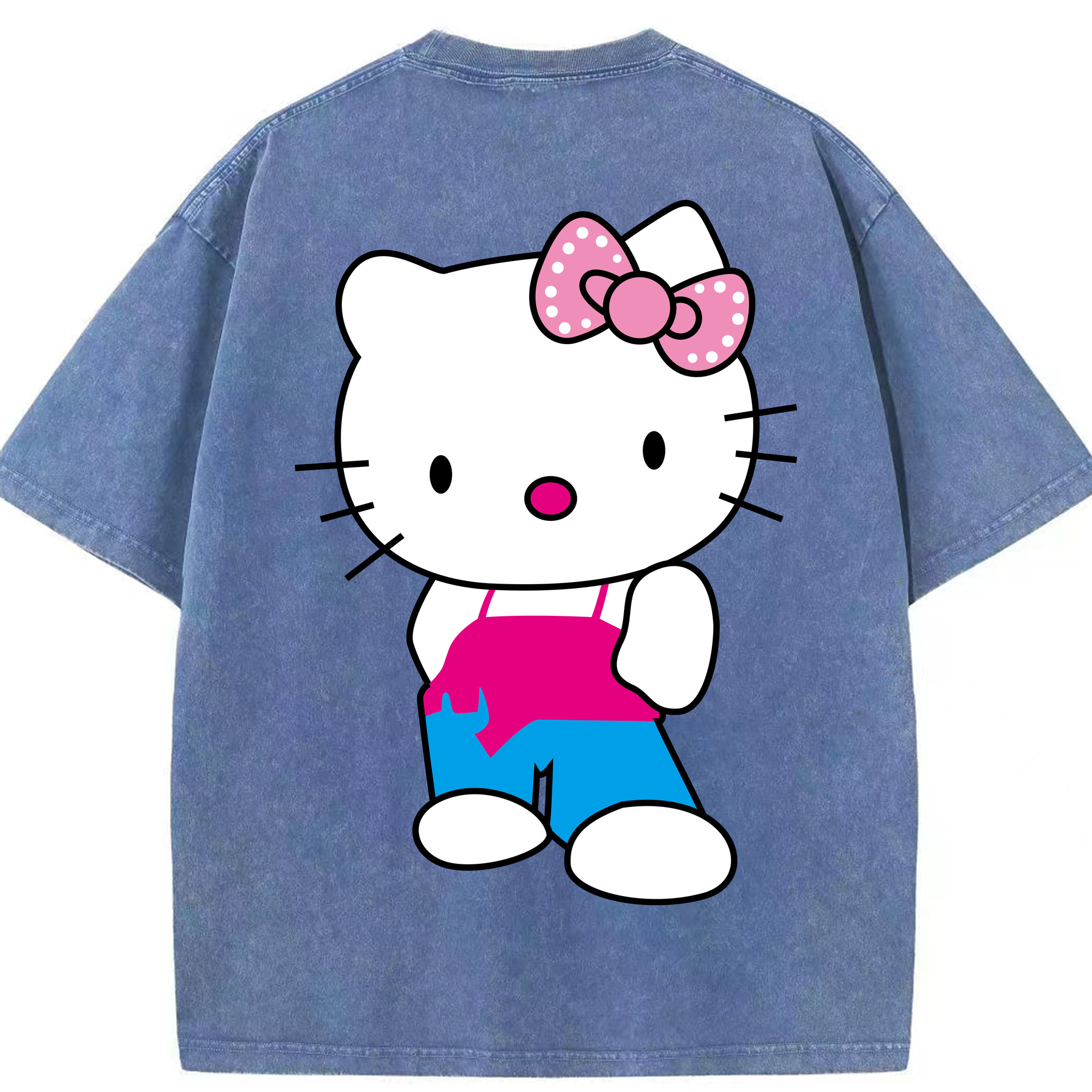 （画像用） Hello Kitty ハローキティ 綿100% ヴィンテージ風 半袖Tシャツ（背面プリント）