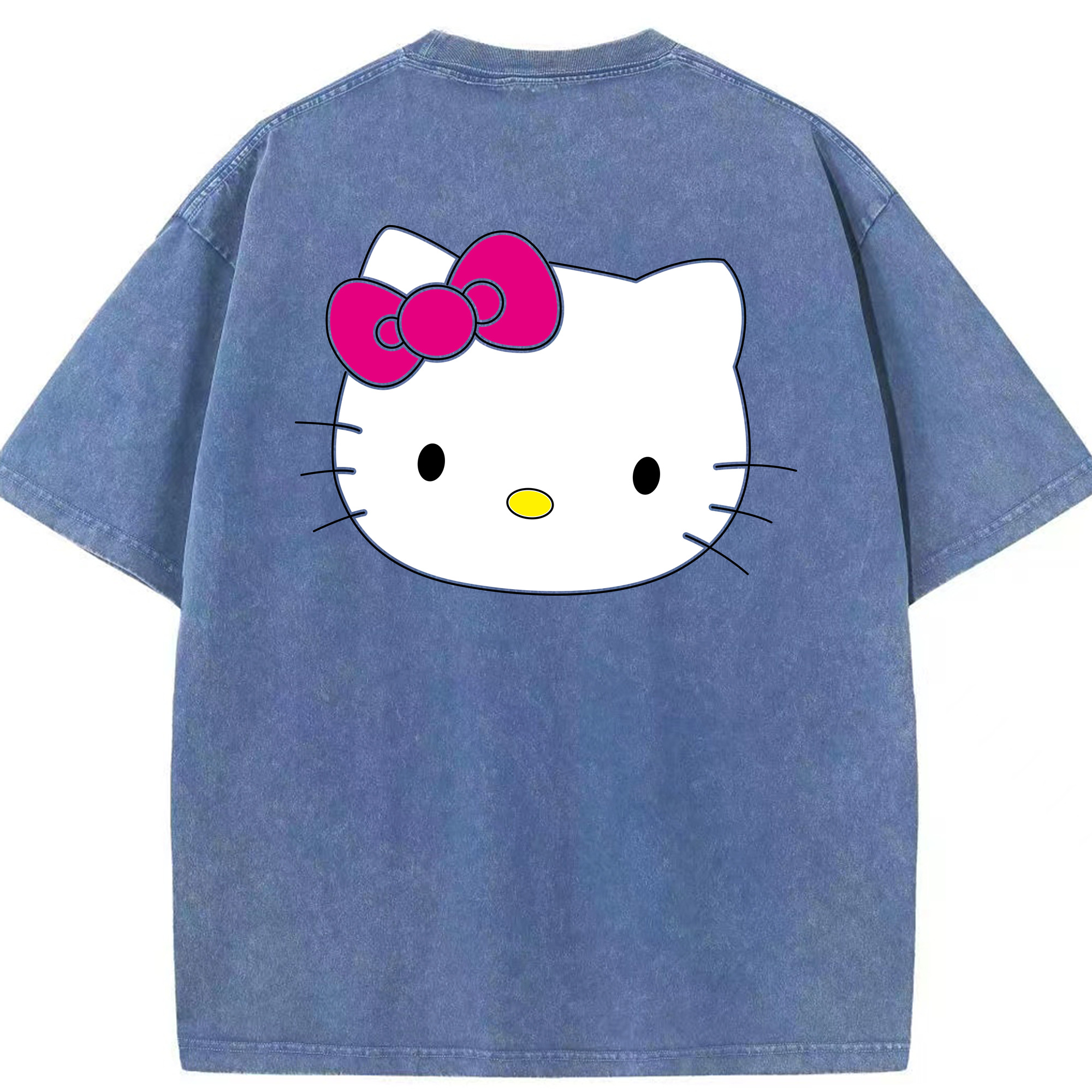 （画像用） Hello Kitty ハローキティ 綿100% ヴィンテージ風 半袖Tシャツ（背面プリント）