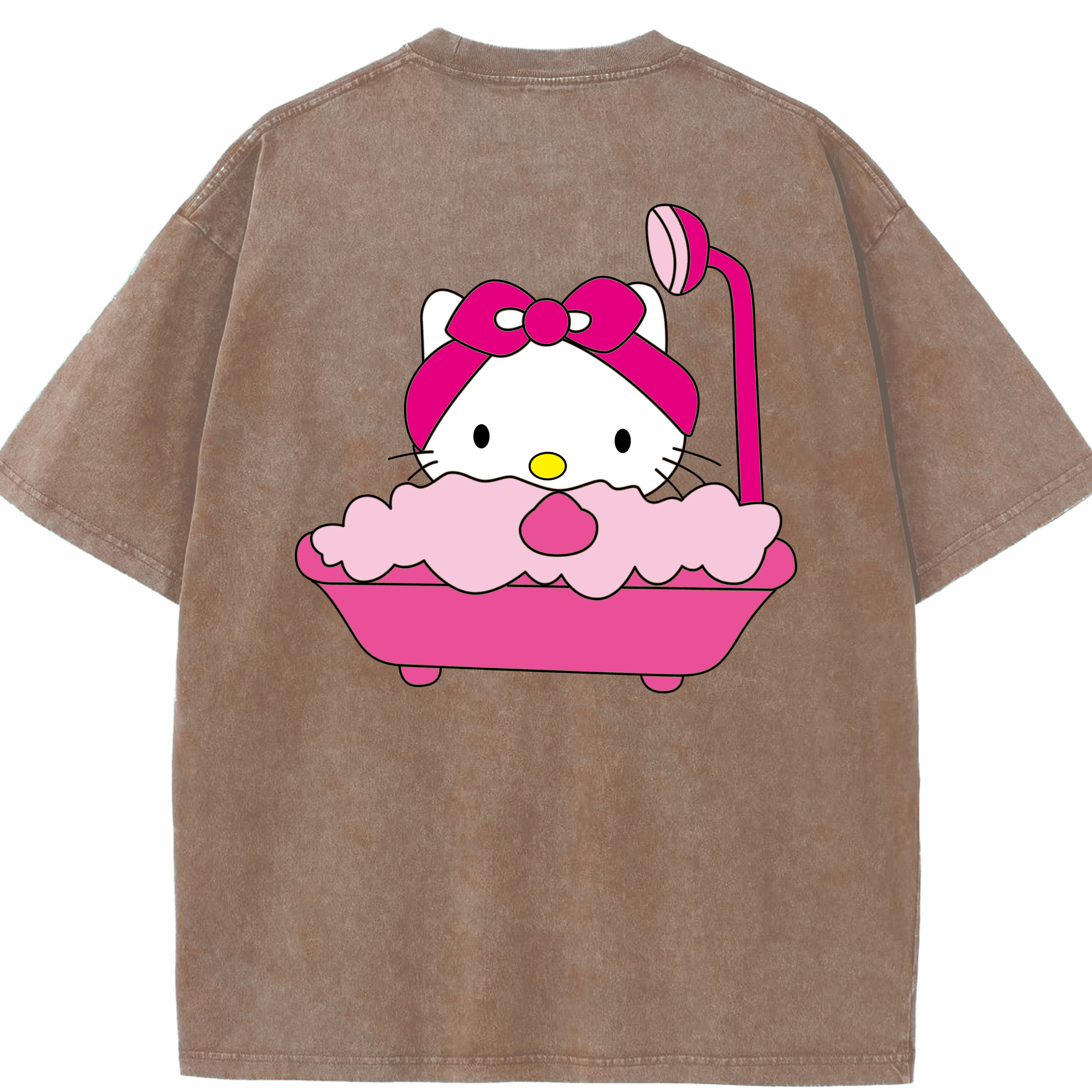 （画像用） Hello Kitty ハローキティ 綿100% ヴィンテージ風 半袖Tシャツ（背面プリント）