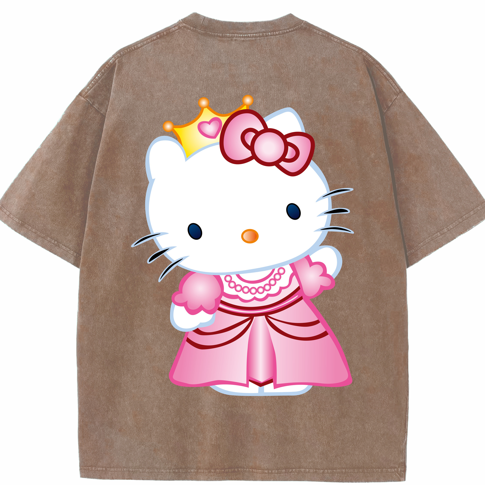 （画像用） Hello Kitty ハローキティ 綿100% ヴィンテージ風 半袖Tシャツ（背面プリント）