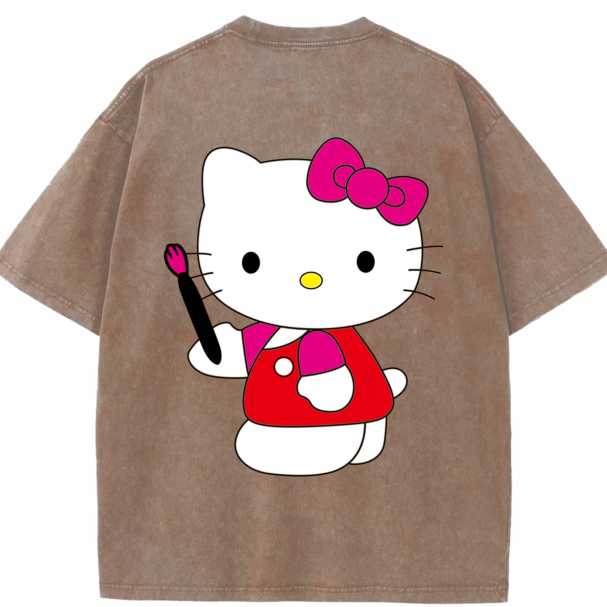 （画像用） Hello Kitty ハローキティ 綿100% ヴィンテージ風 半袖Tシャツ（背面プリント）