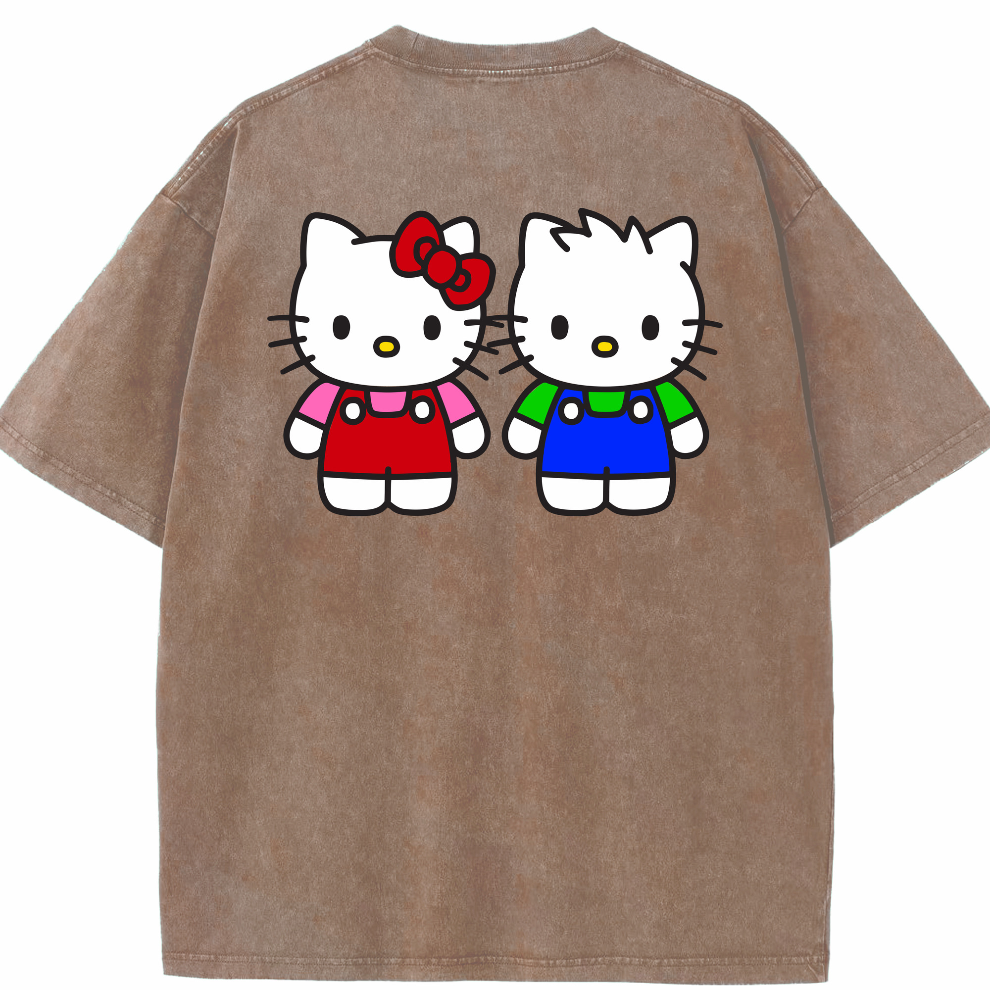 （画像用） Hello Kitty ハローキティ 綿100% ヴィンテージ風 半袖Tシャツ（背面プリント）