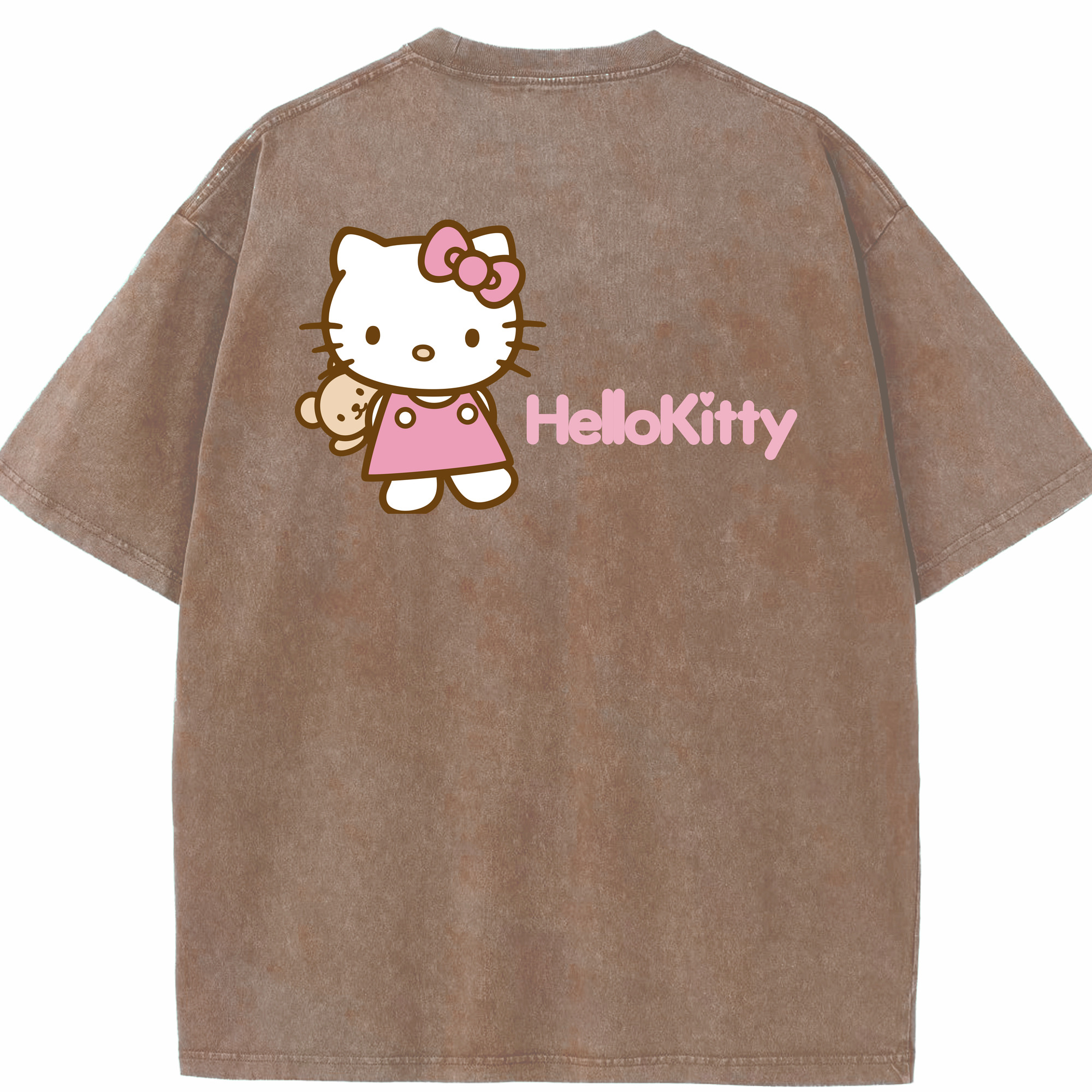 （画像用） Hello Kitty ハローキティ 綿100% ヴィンテージ風 半袖Tシャツ（背面プリント）