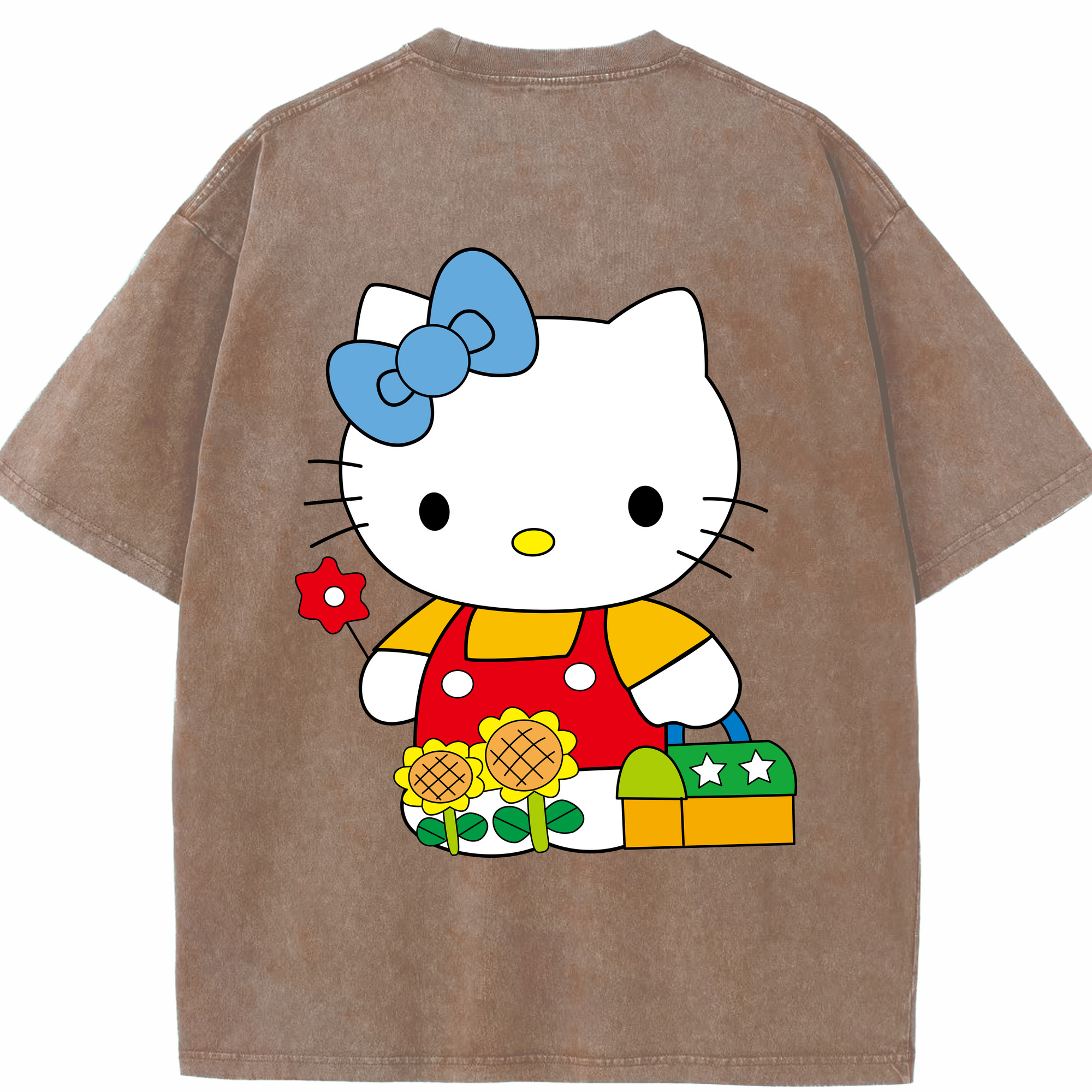 （画像用） Hello Kitty ハローキティ 綿100% ヴィンテージ風 半袖Tシャツ（背面プリント）