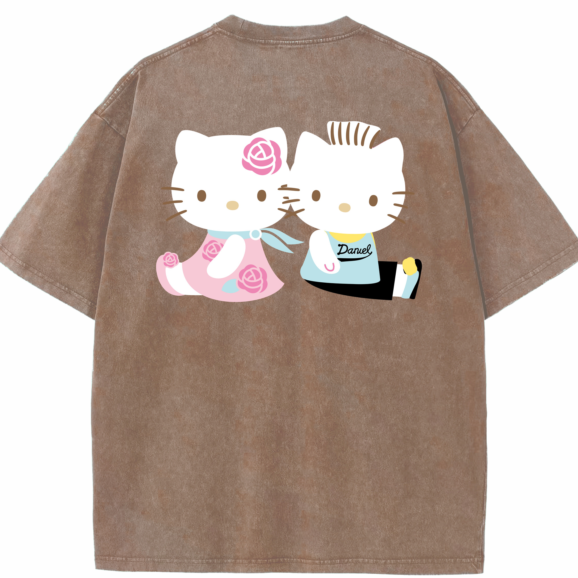（画像用） Hello Kitty ハローキティ 綿100% ヴィンテージ風 半袖Tシャツ（背面プリント）