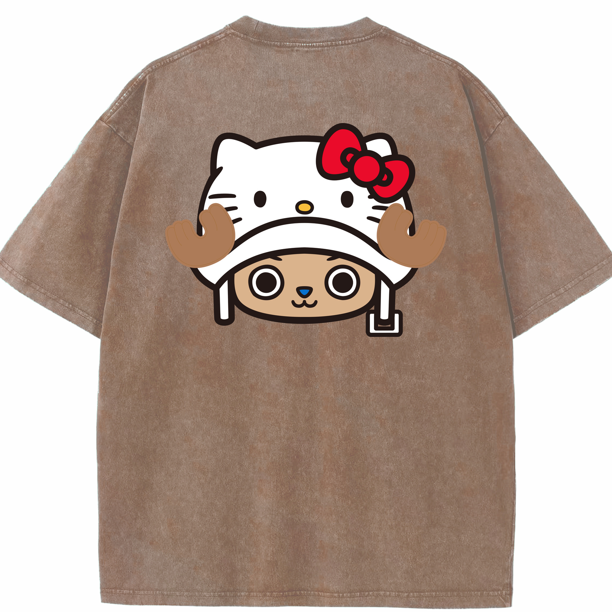 （画像用） Hello Kitty ハローキティ 綿100% ヴィンテージ風 半袖Tシャツ（背面プリント）