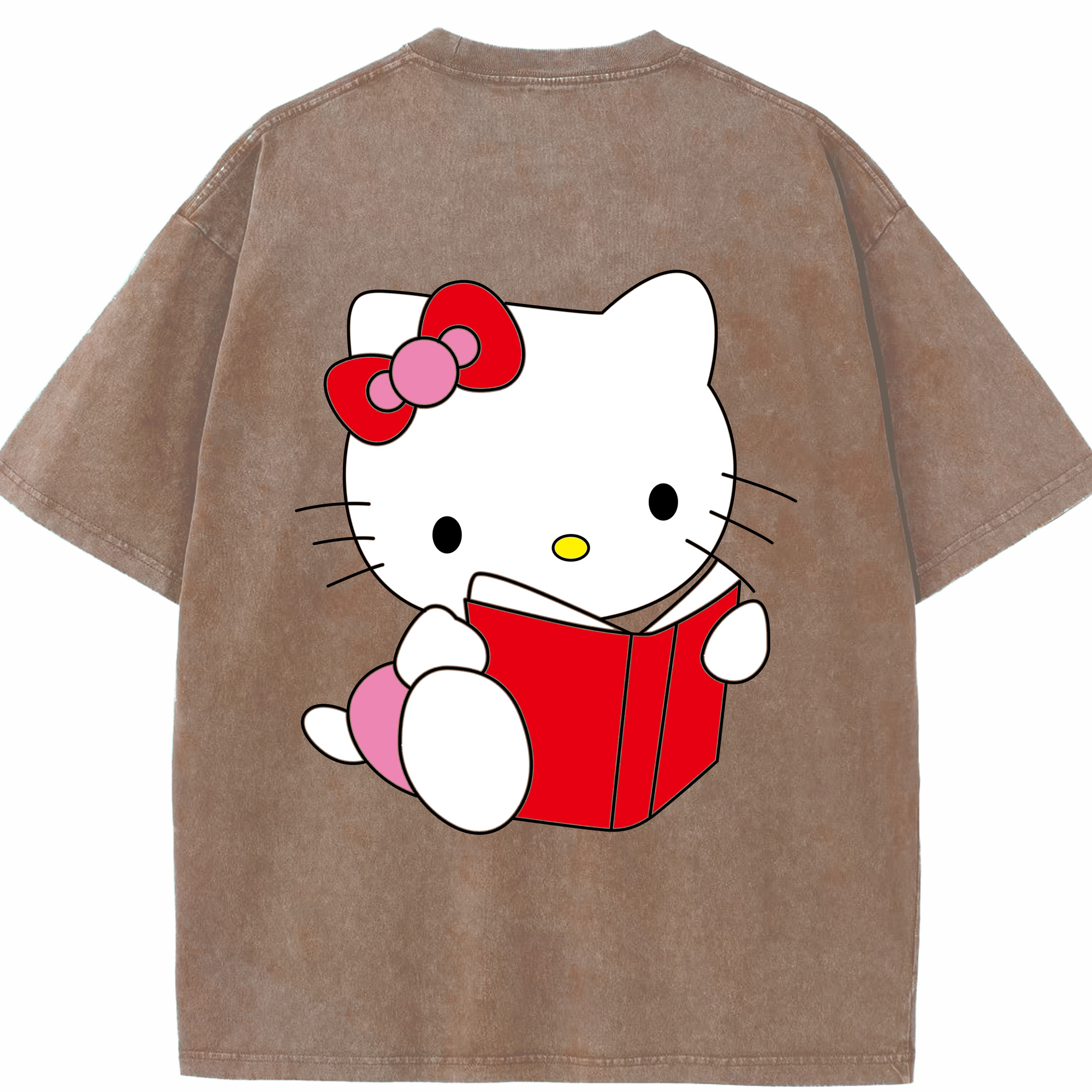 （画像用） Hello Kitty ハローキティ 綿100% ヴィンテージ風 半袖Tシャツ（背面プリント）