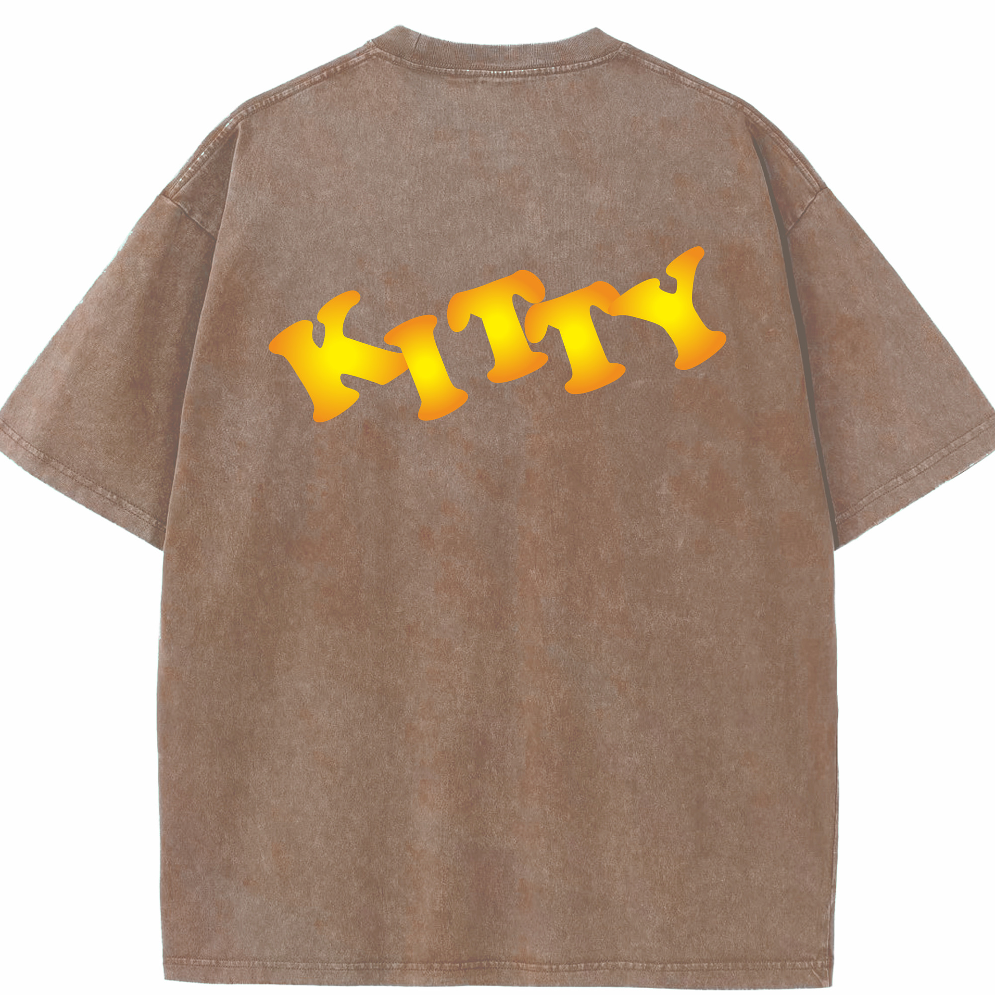 （画像用） Hello Kitty ハローキティ 綿100% ヴィンテージ風 半袖Tシャツ（背面プリント）