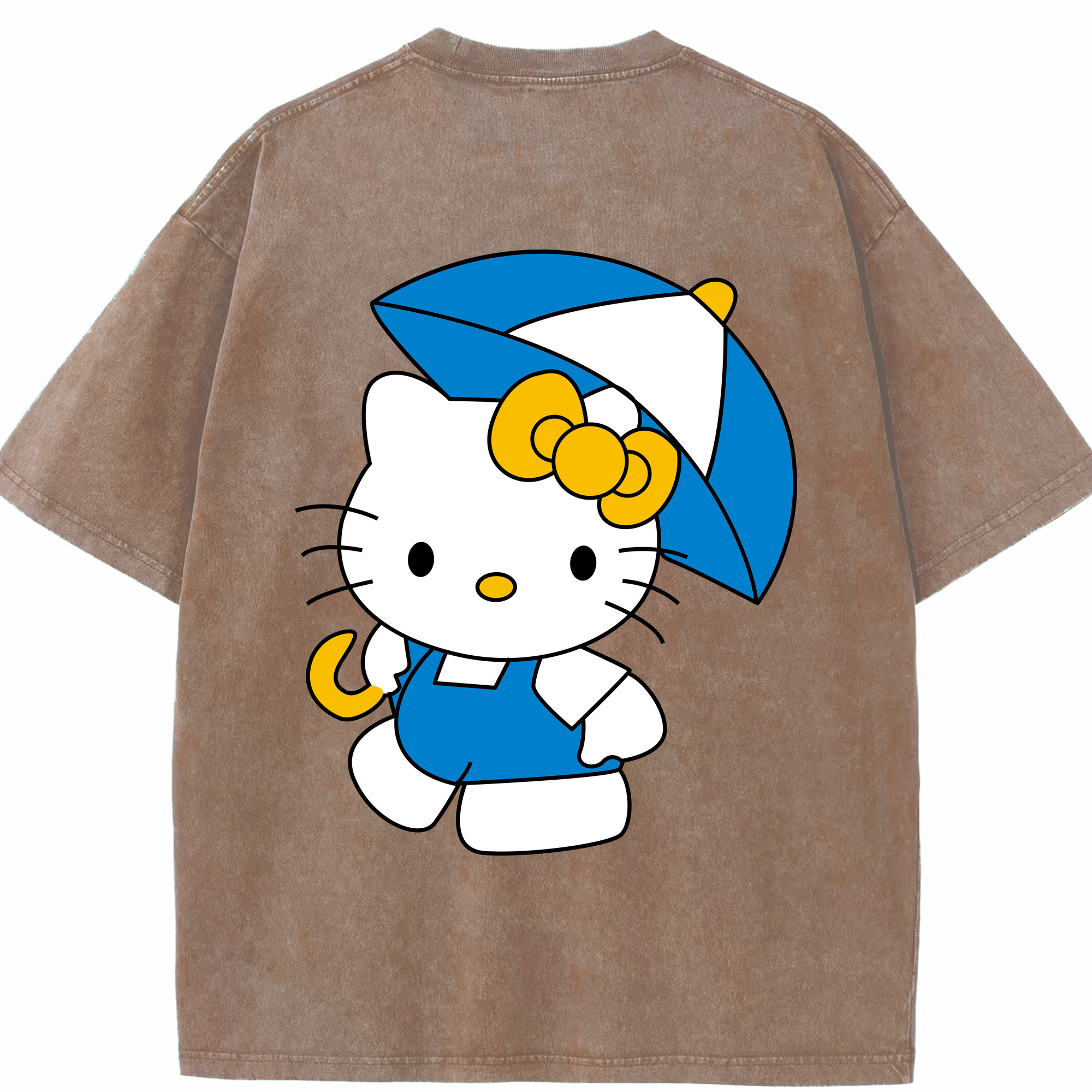（画像用） Hello Kitty ハローキティ 綿100% ヴィンテージ風 半袖Tシャツ（背面プリント）