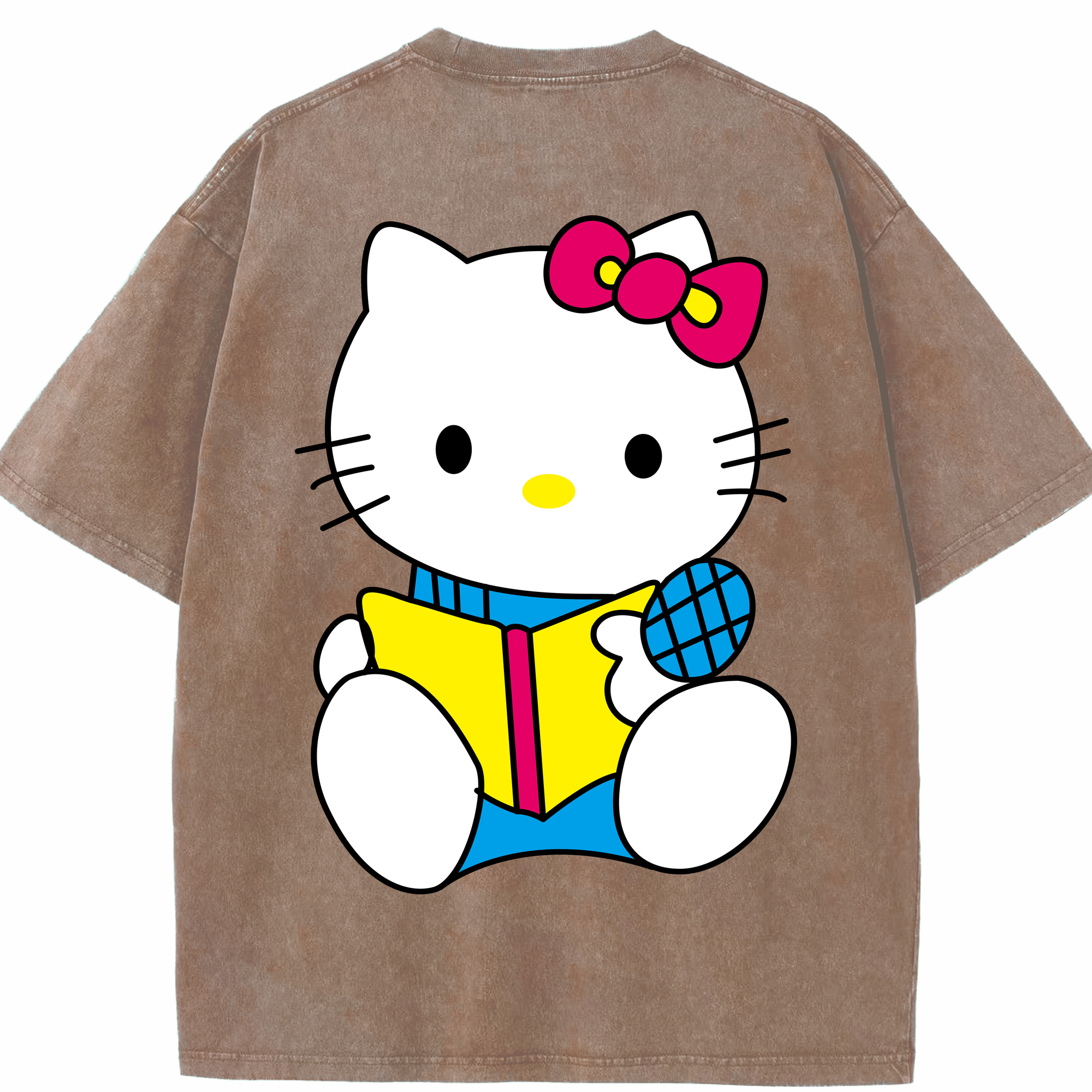 （画像用） Hello Kitty ハローキティ 綿100% ヴィンテージ風 半袖Tシャツ（背面プリント）