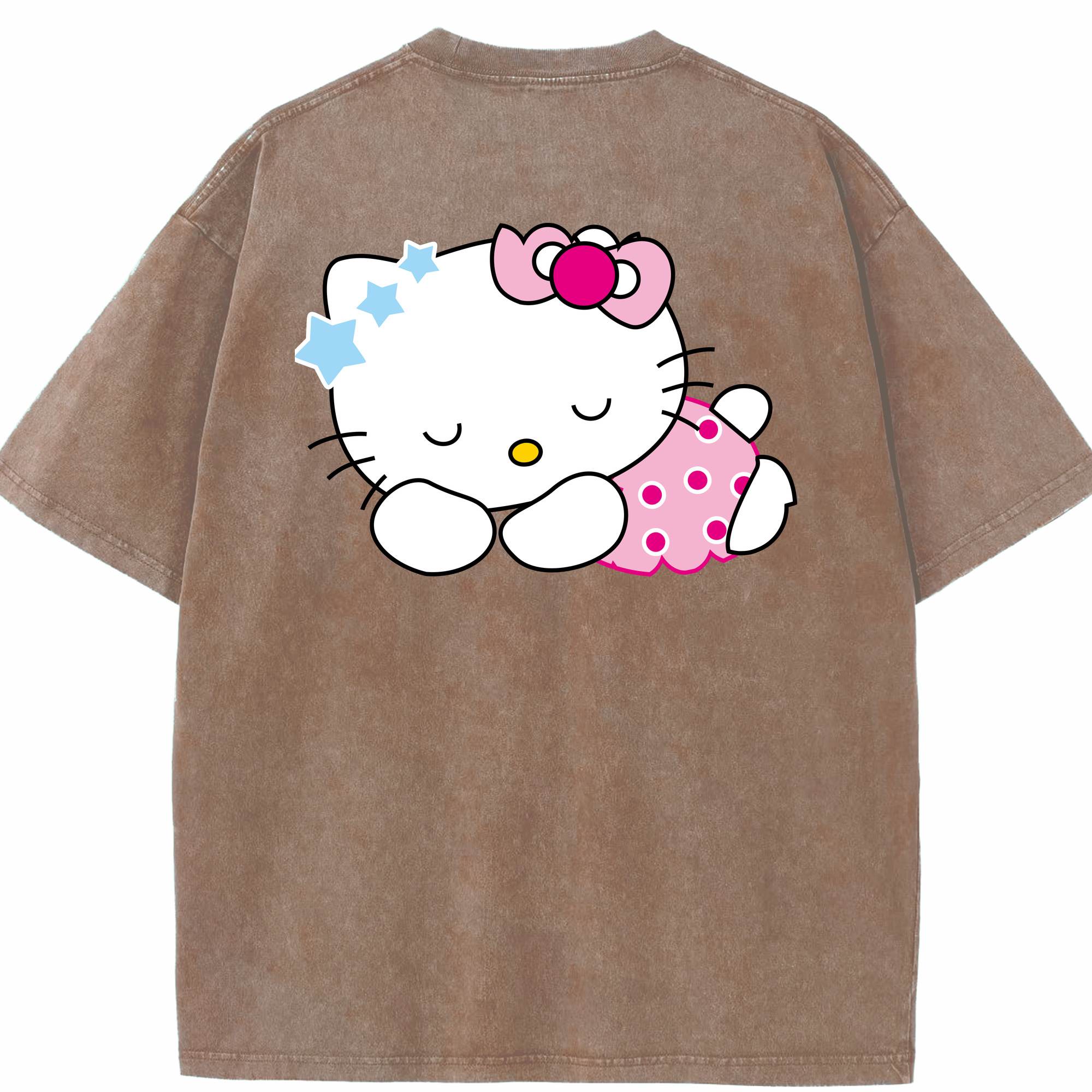 （画像用） Hello Kitty ハローキティ 綿100% ヴィンテージ風 半袖Tシャツ（背面プリント）