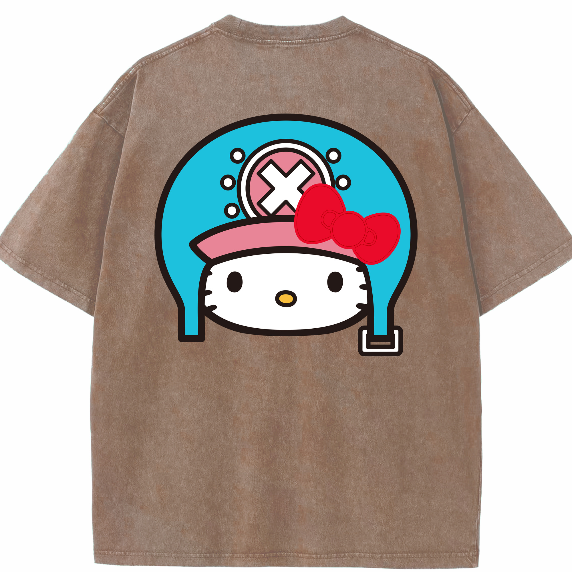 （画像用） Hello Kitty ハローキティ 綿100% ヴィンテージ風 半袖Tシャツ（背面プリント）